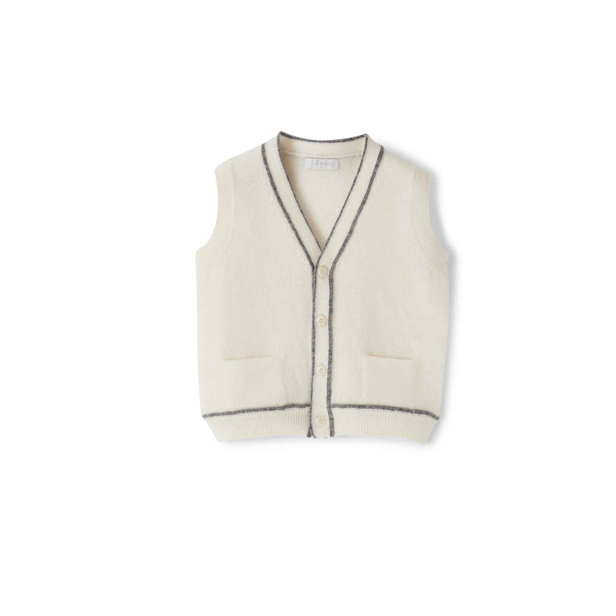 Baby Boys & Girls White Wool Gilet