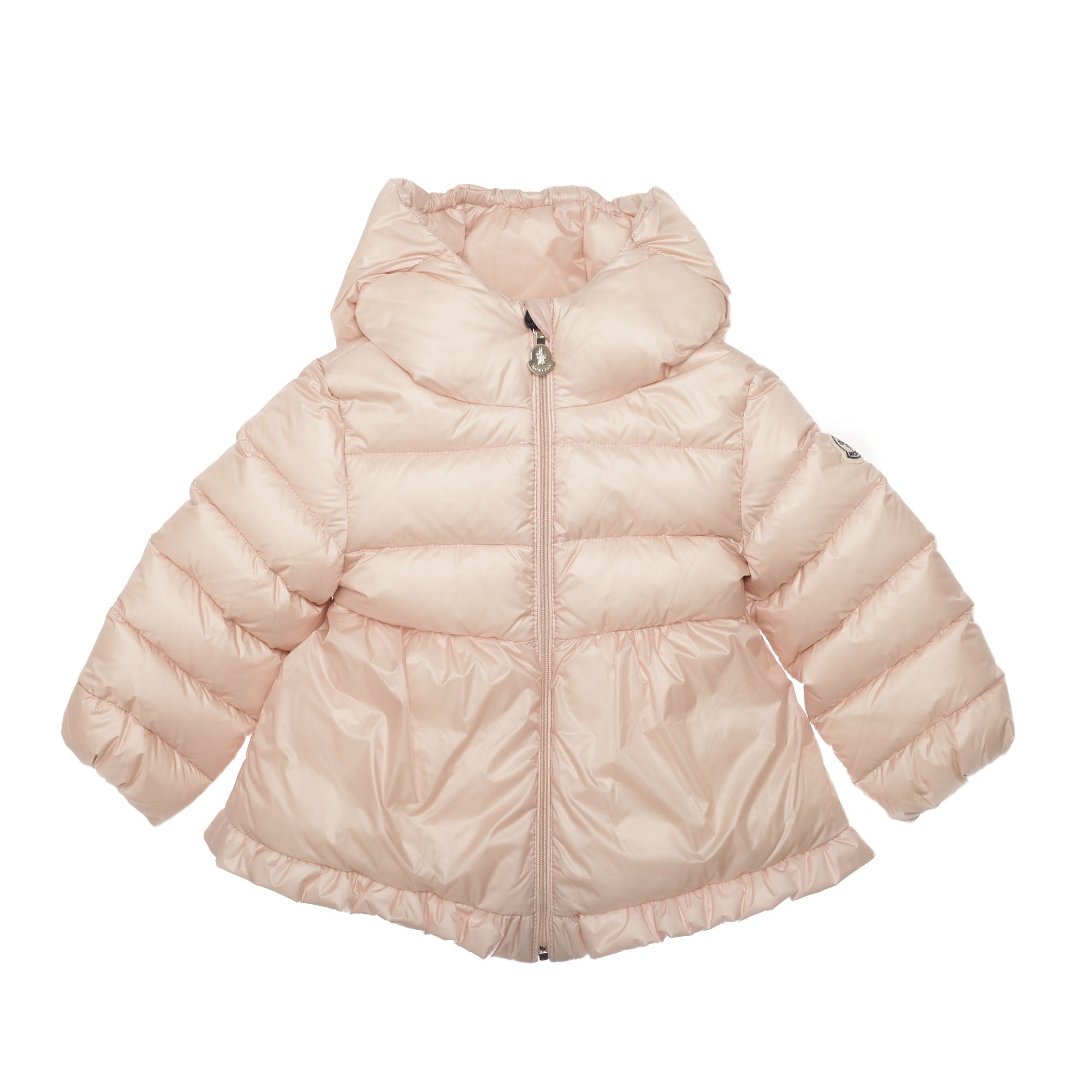 Baby Girls Light Pink Ruffled Hems Padded Down 'Odile' Coat - CÉMAROSE | Children's Fashion Store - 1