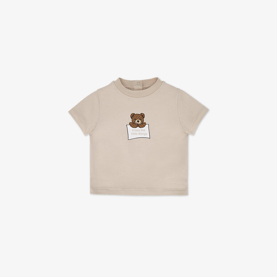 Baby Boys Beige Cotton T-Shirt