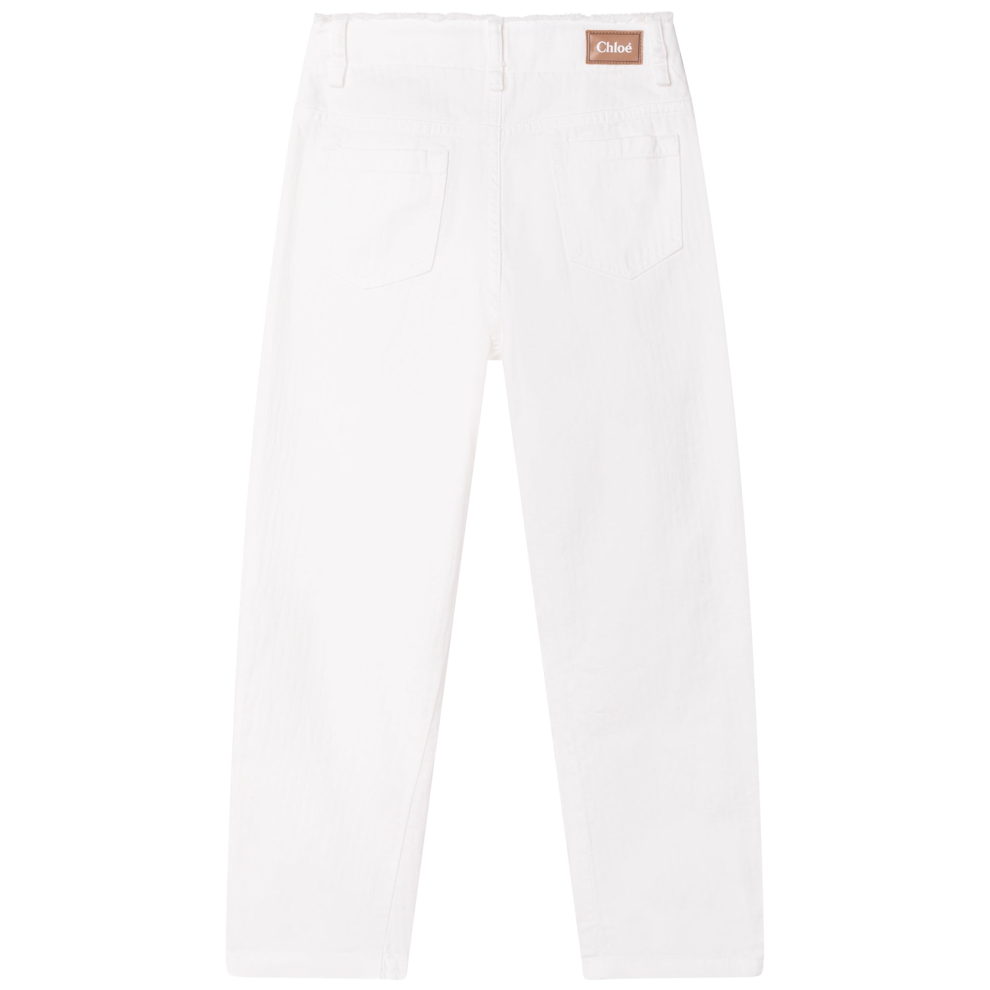 Boys & Girls White Cotton Trousers