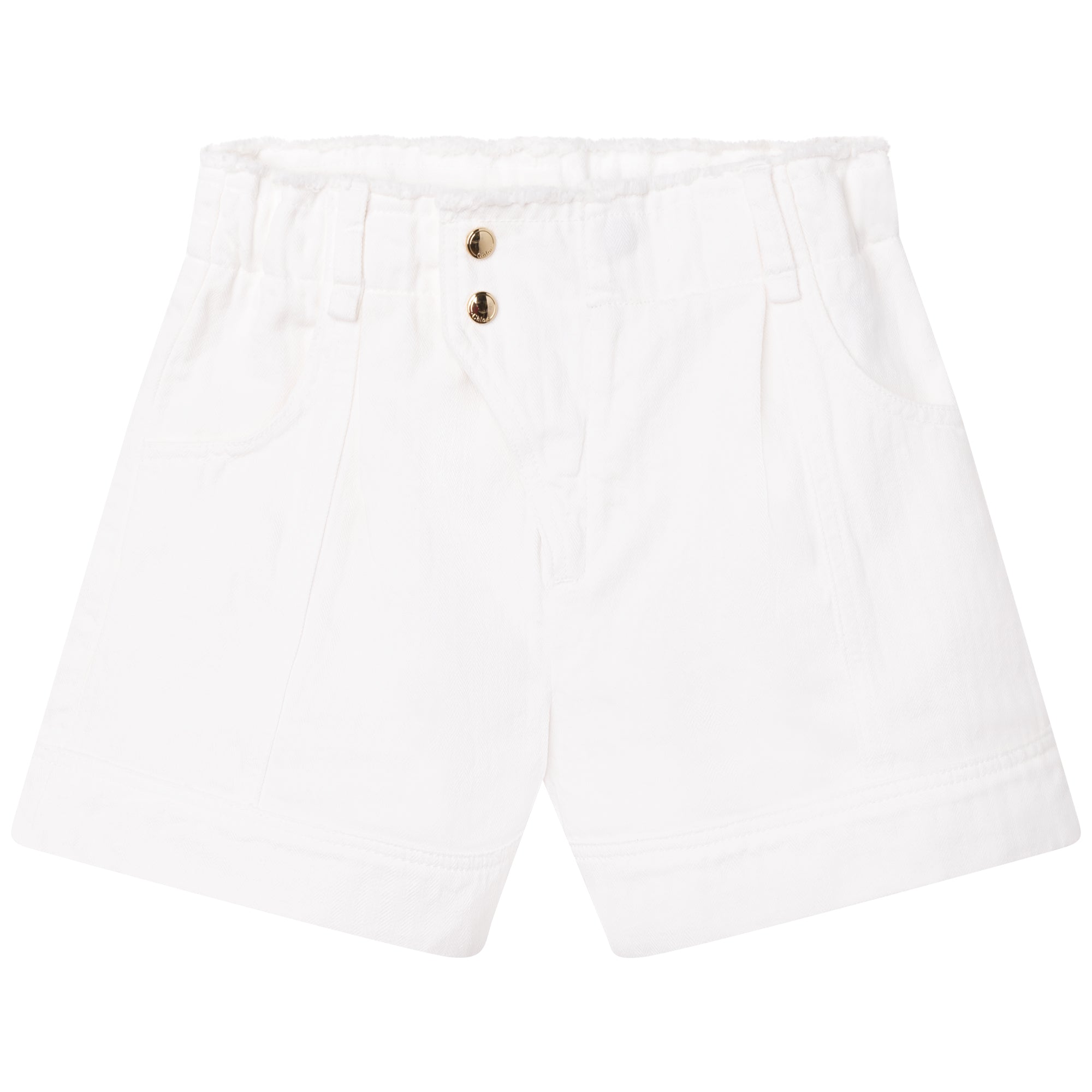 Boys & Girls White Cotton Shorts