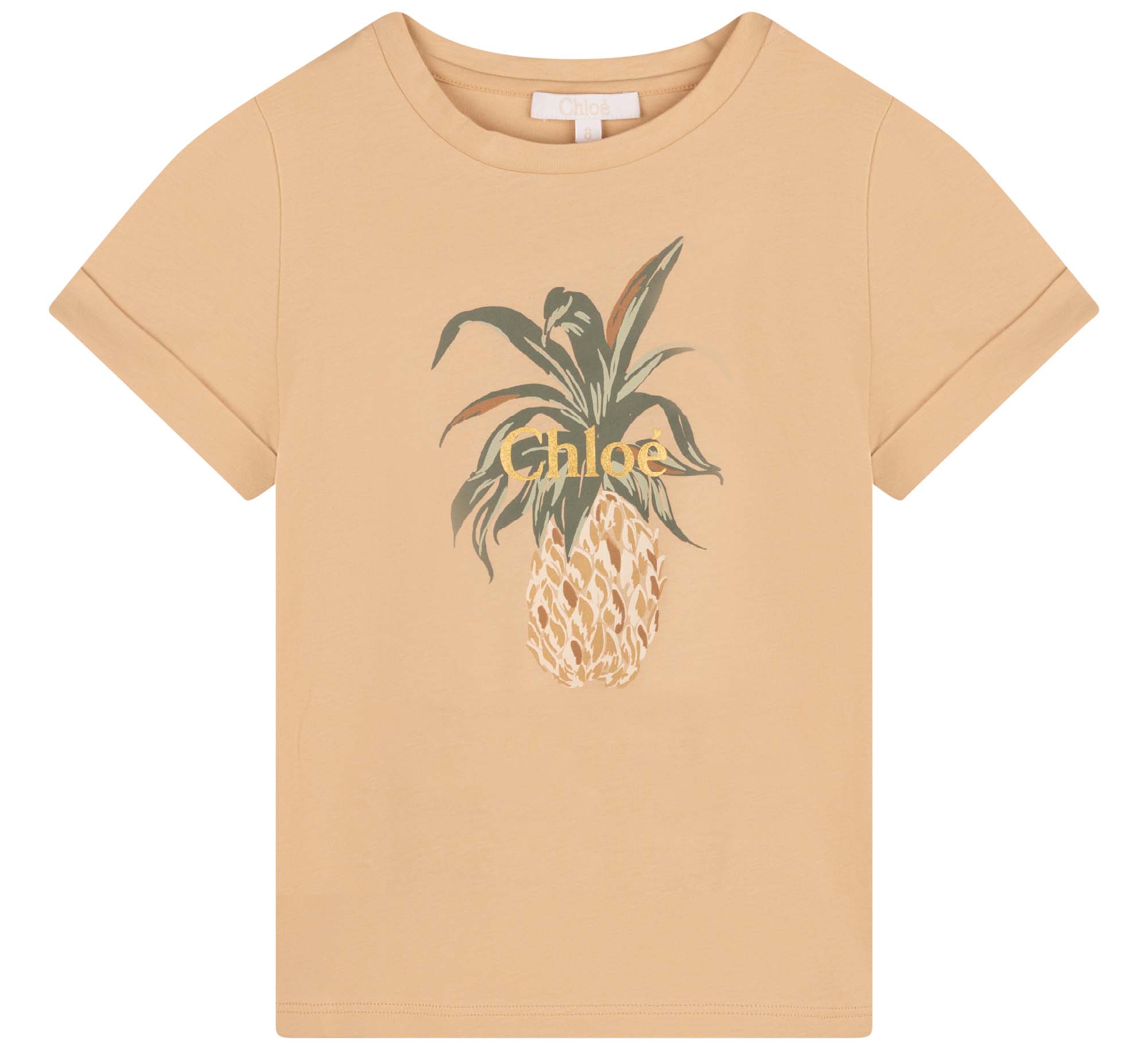 Boys & Girls Beige Logo Cotton T-Shirt