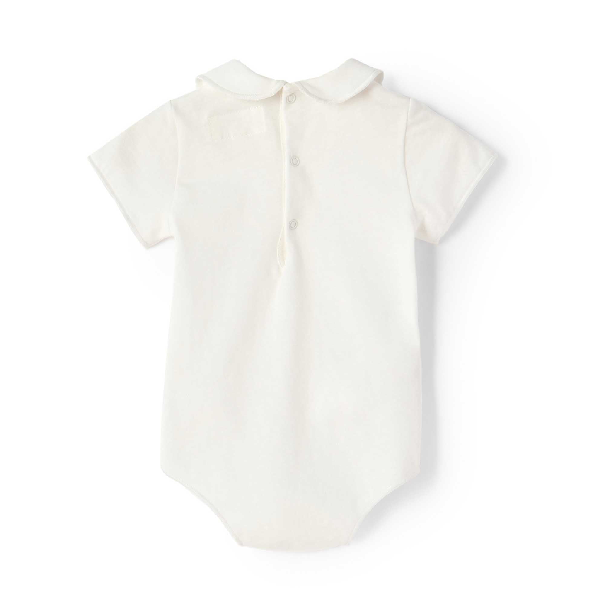 Baby Boys & Girls White Cotton Babysuit