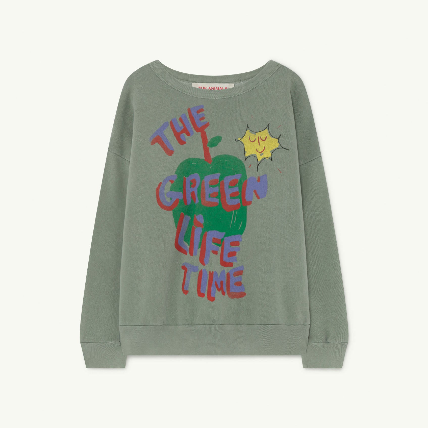 Boys & Girls Green Apple Cotton Sweatshirt