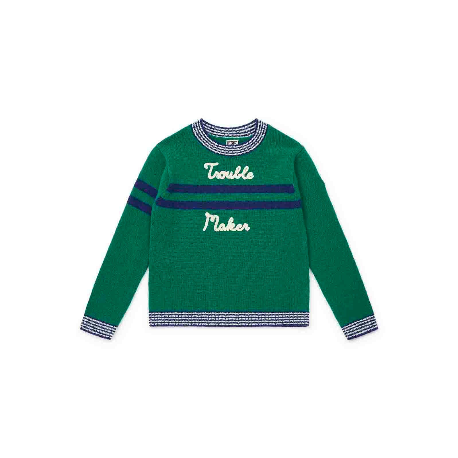 Boys Green Logo Sweater