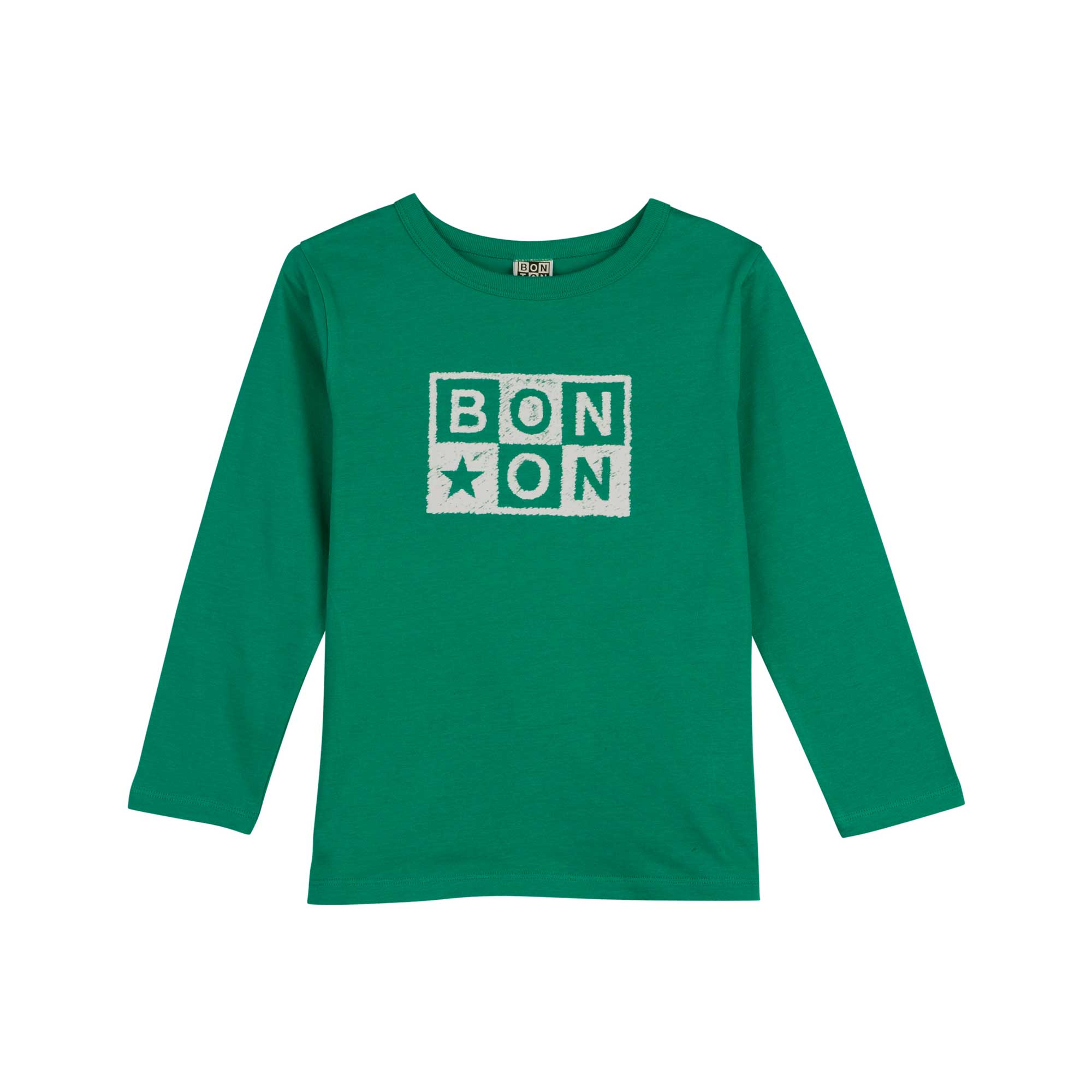 Boys Green Logo Cotton T-Shirt