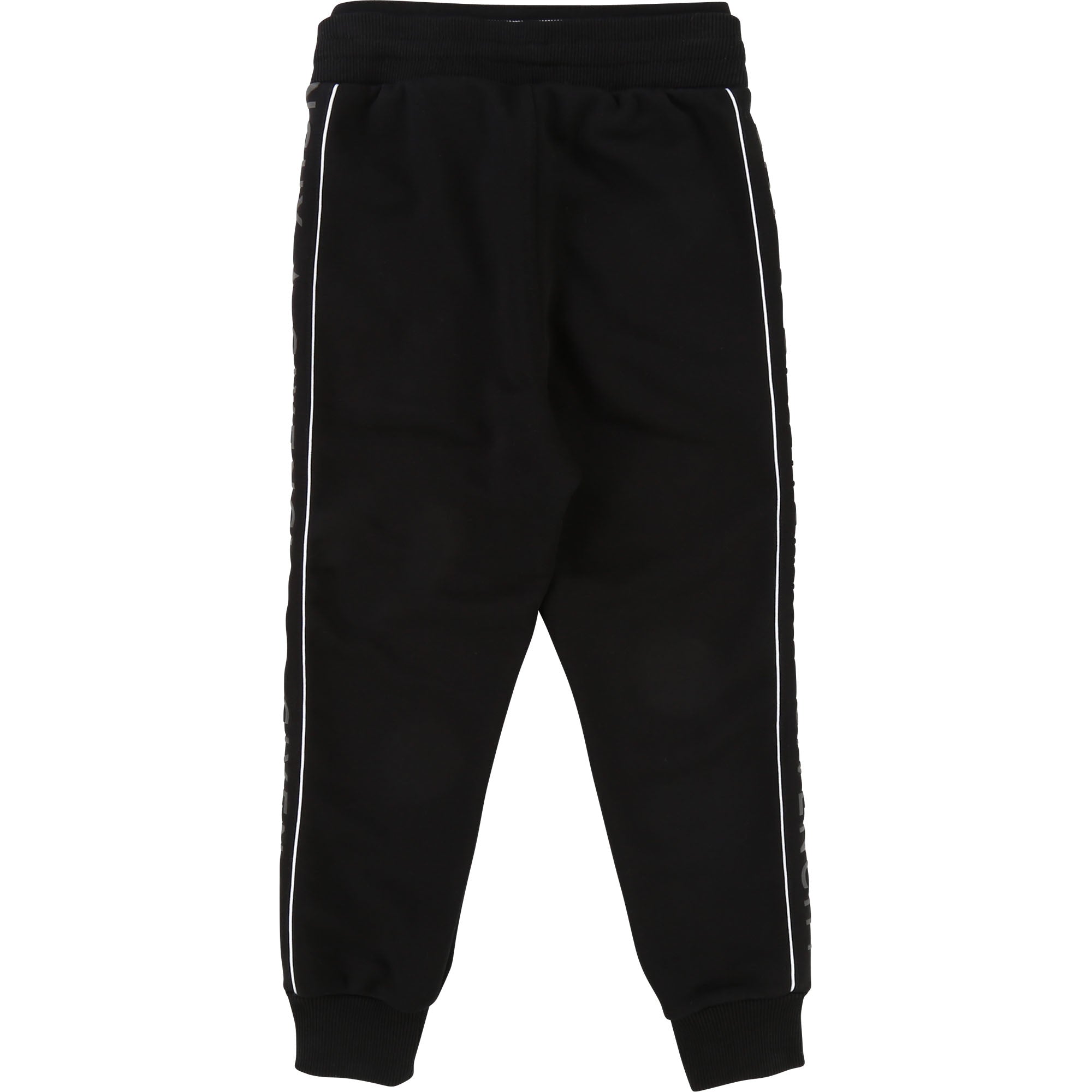 Boys Black Logo Cotton Trousers