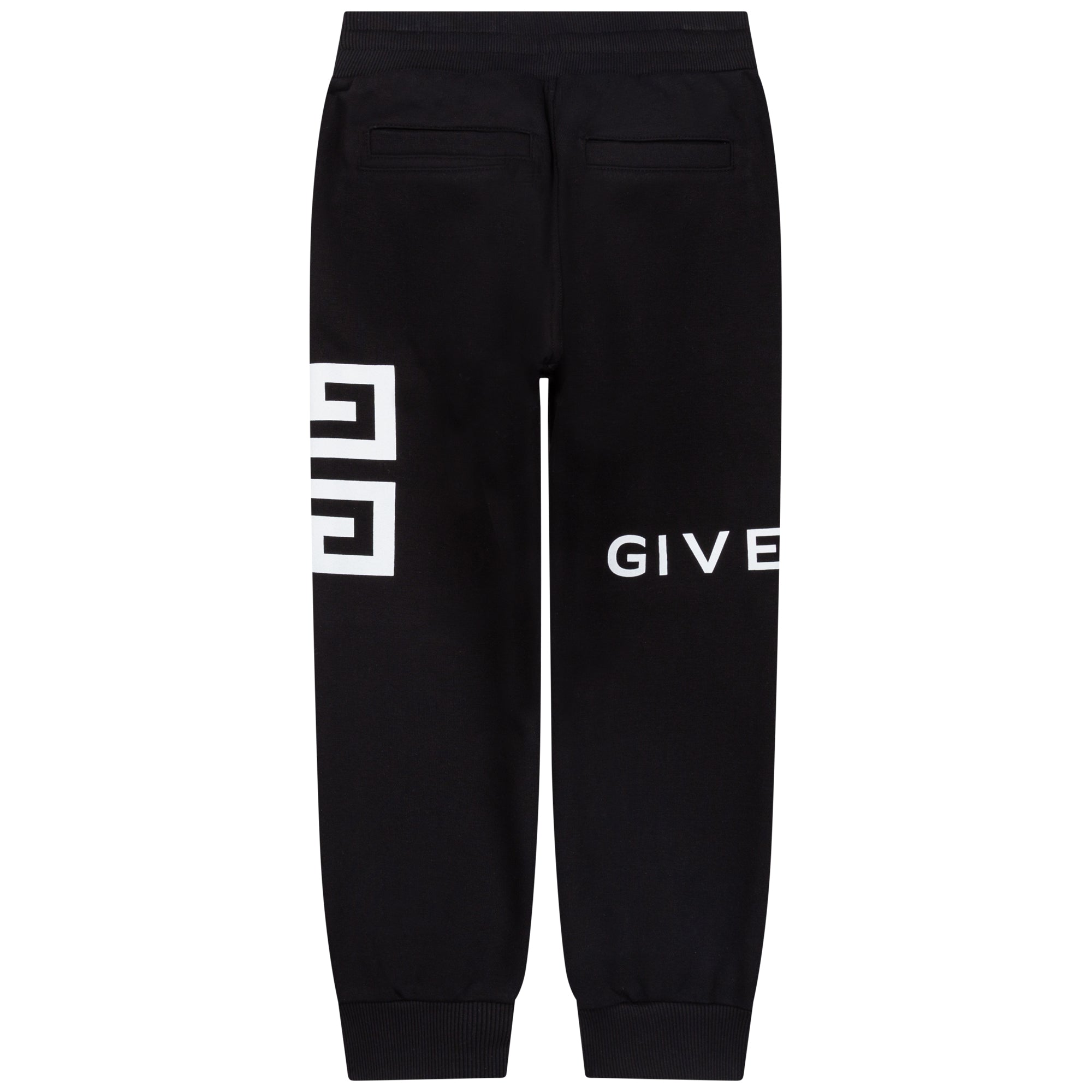 Boys Black Logo Cotton Trousers