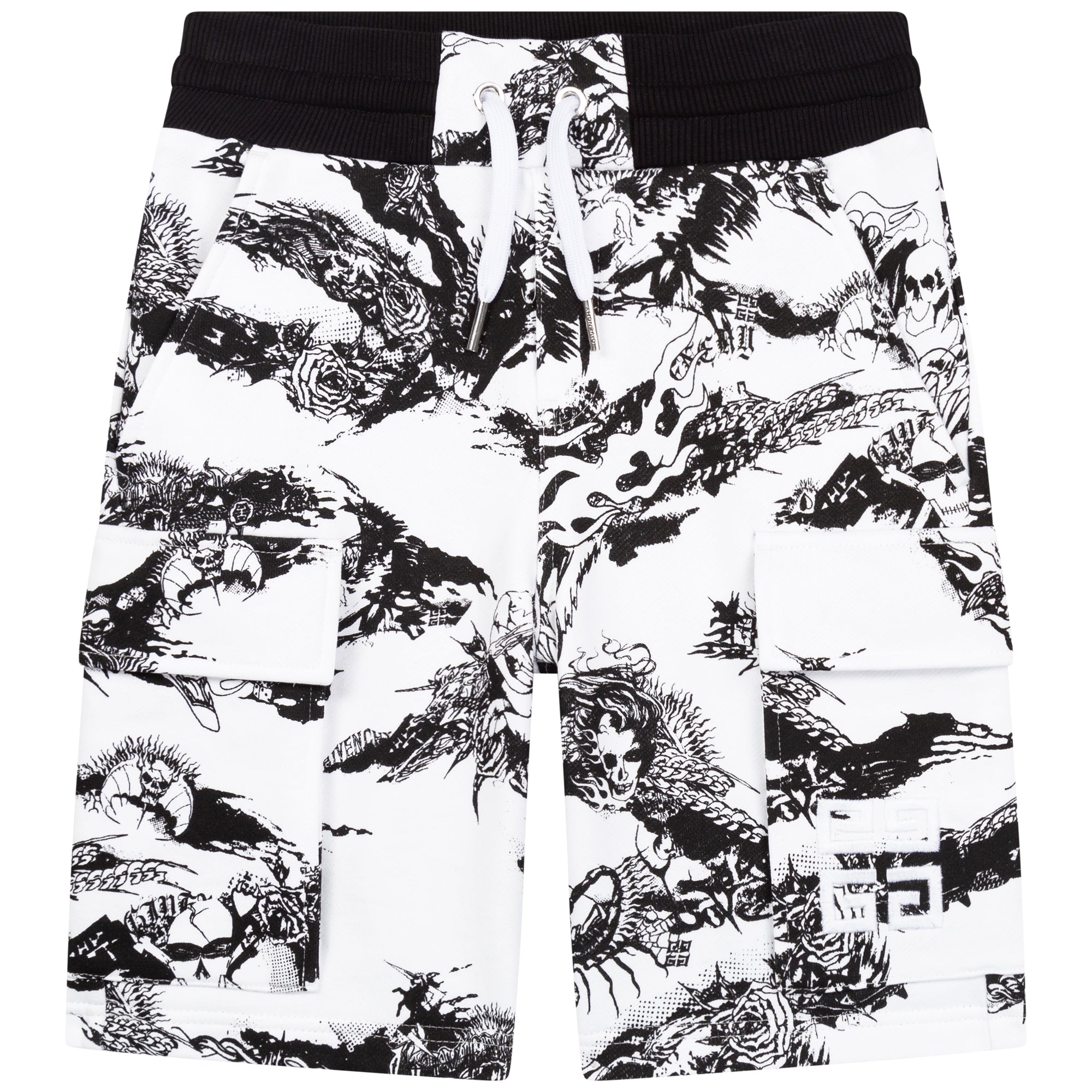 Boys & Girls Black Cotton Shorts