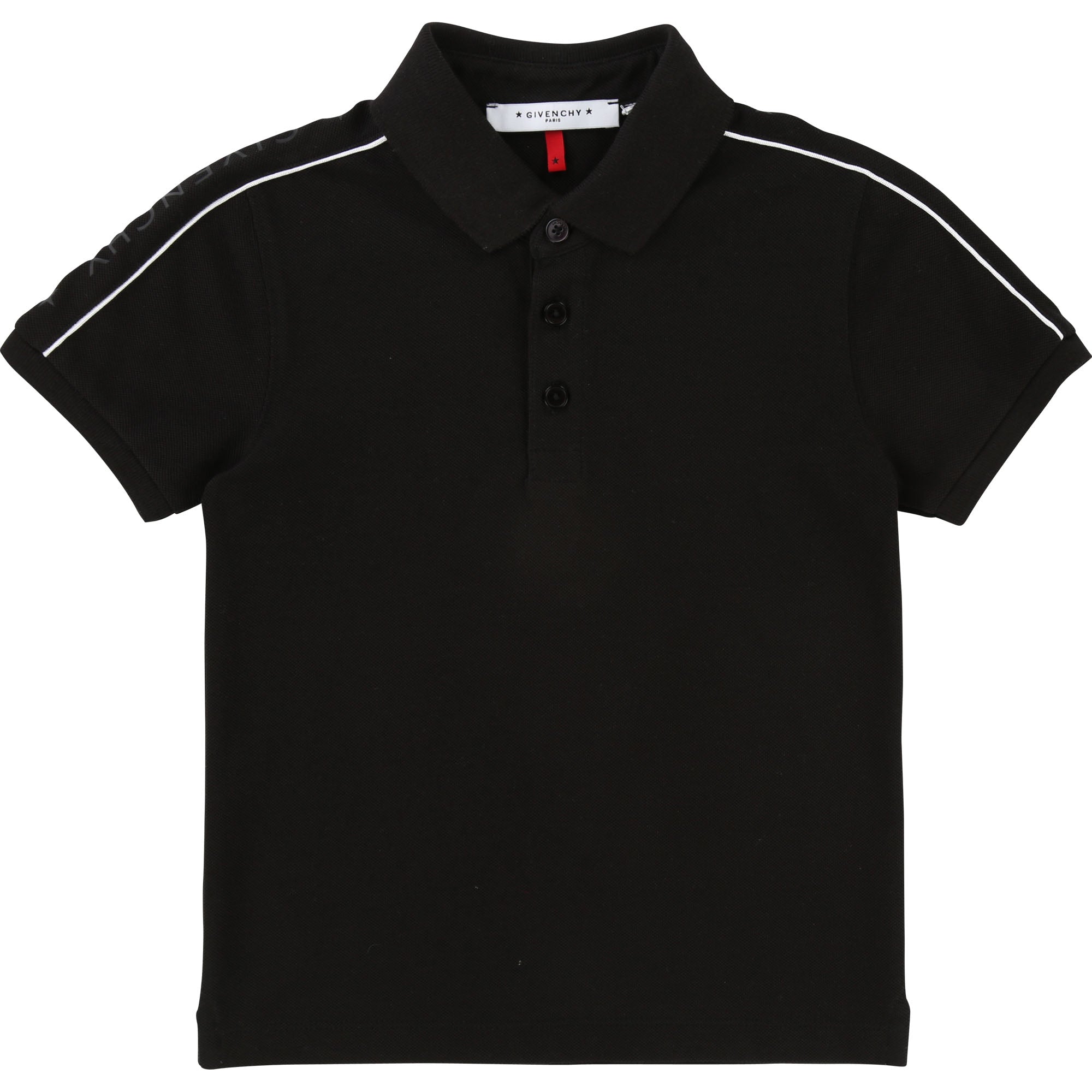 Boys Black Cotton Polo Shirt