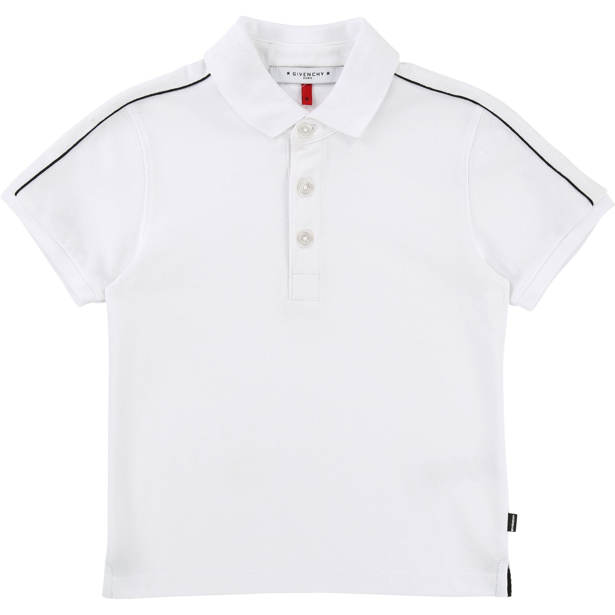 Boys White Cotton Polo Shirt