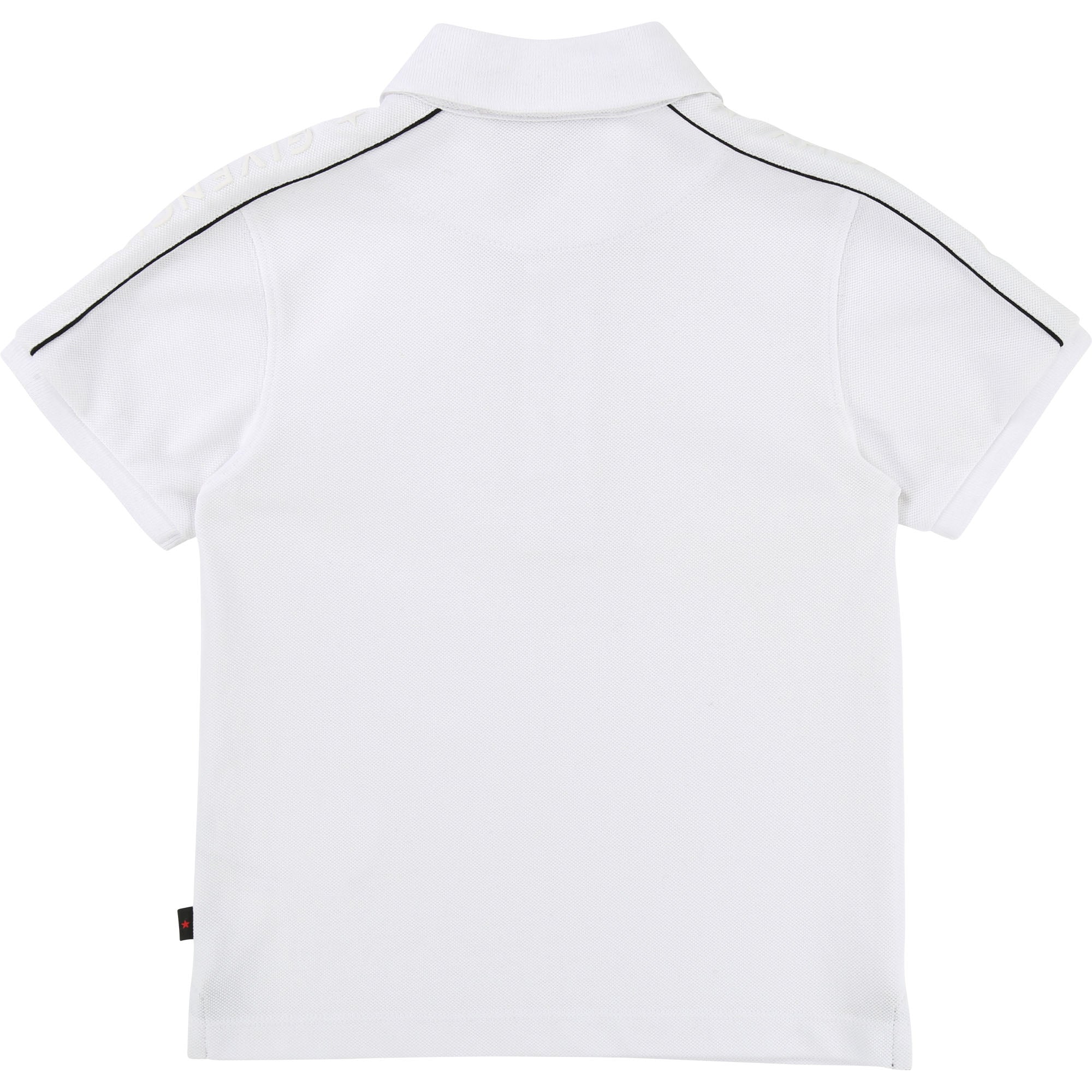 Boys White Cotton Polo Shirt