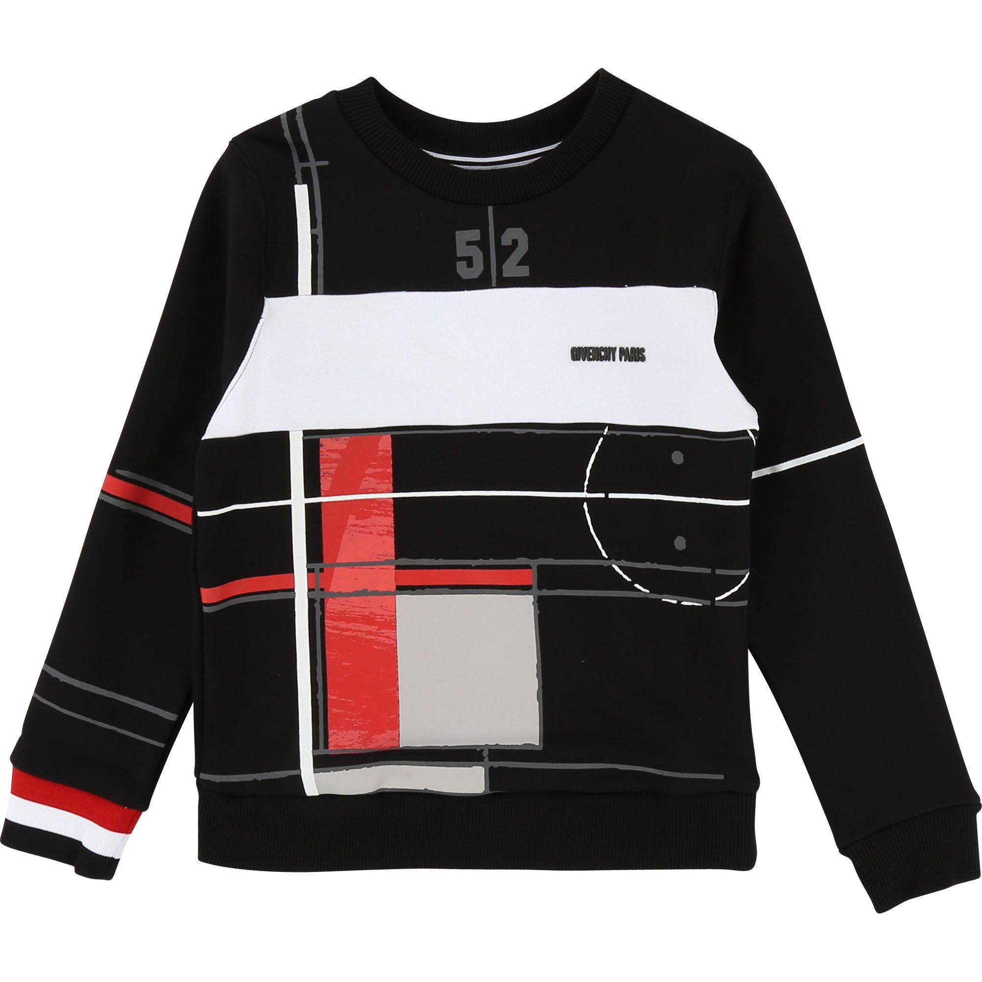 Boys Black Printed Cotton Sweatshirt