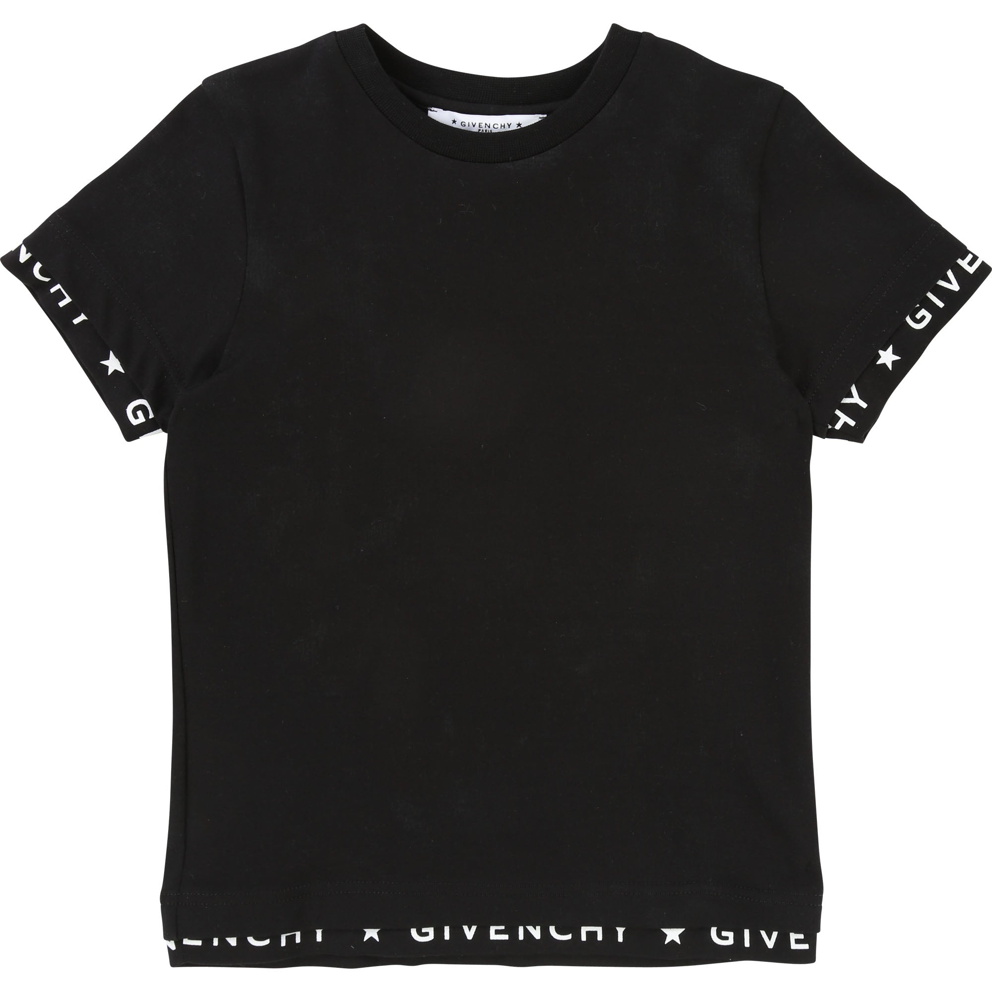 Boys Black Logo Cotton T-shirt