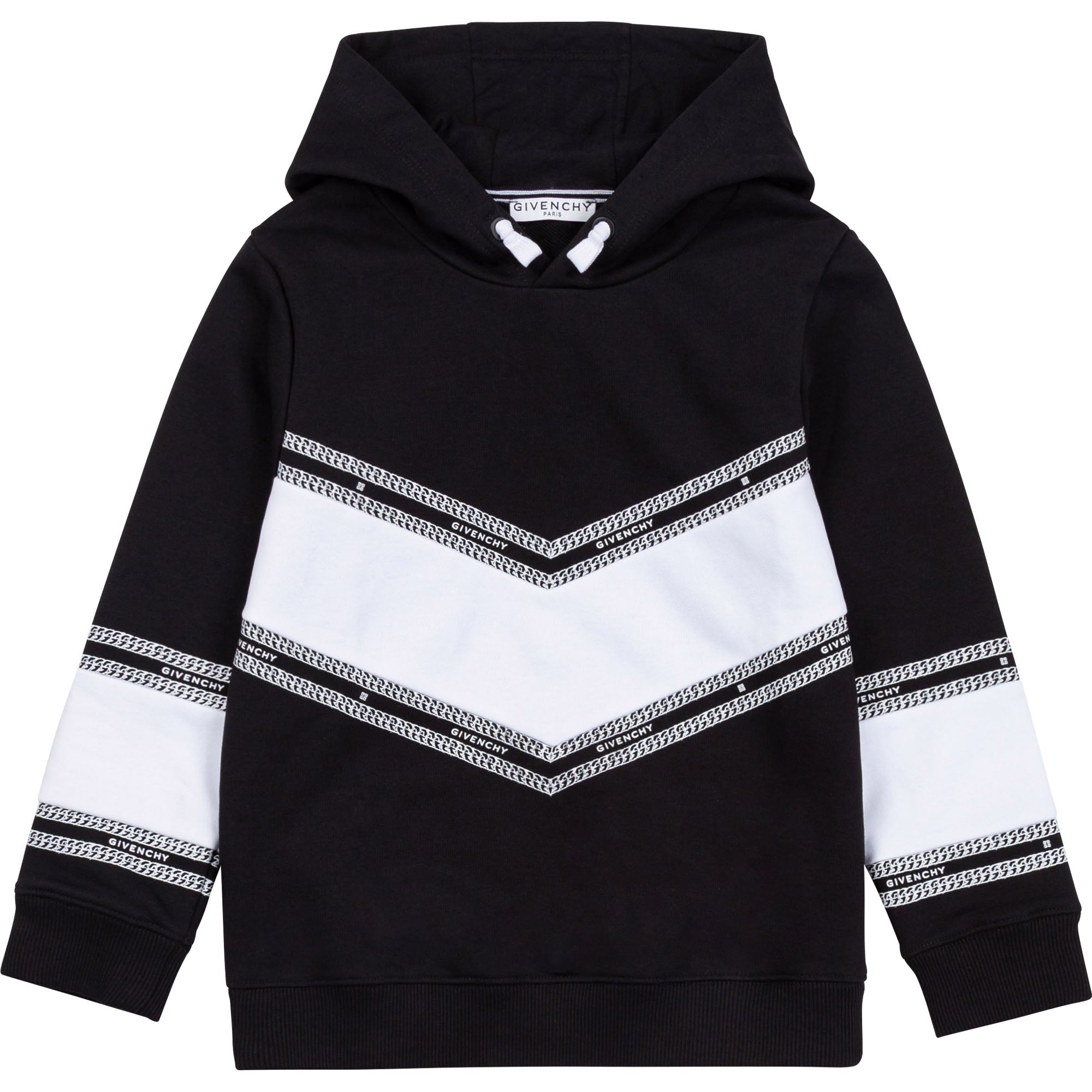 Boys Black Hooded Cotton Sweatshirt