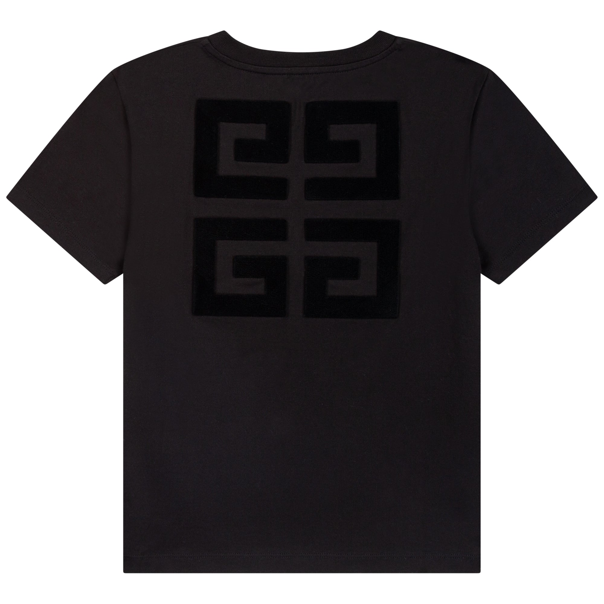 Boys & Girls Black Logo Cotton T-Shirts