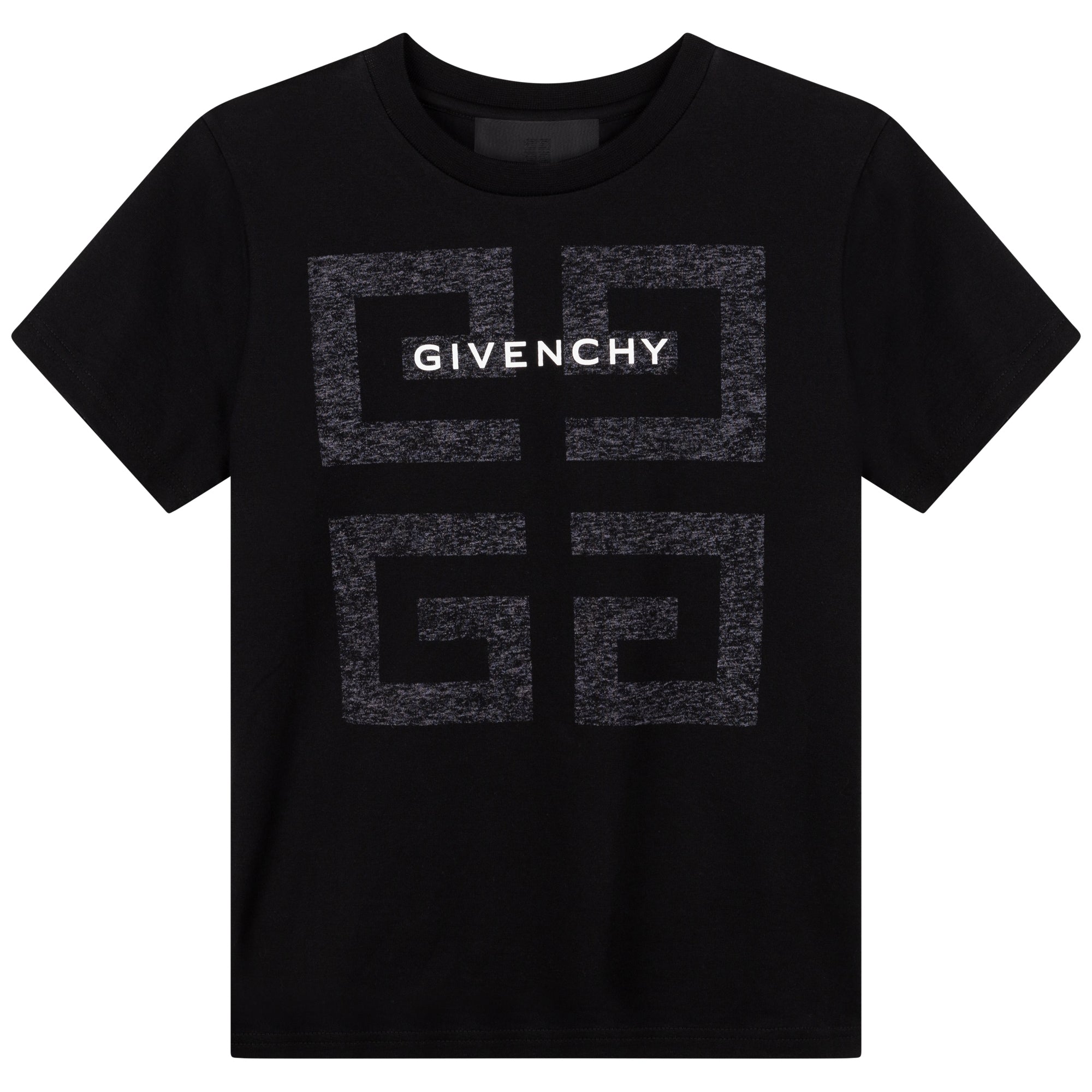 Boys & Girls Black Logo Cotton T-Shirts