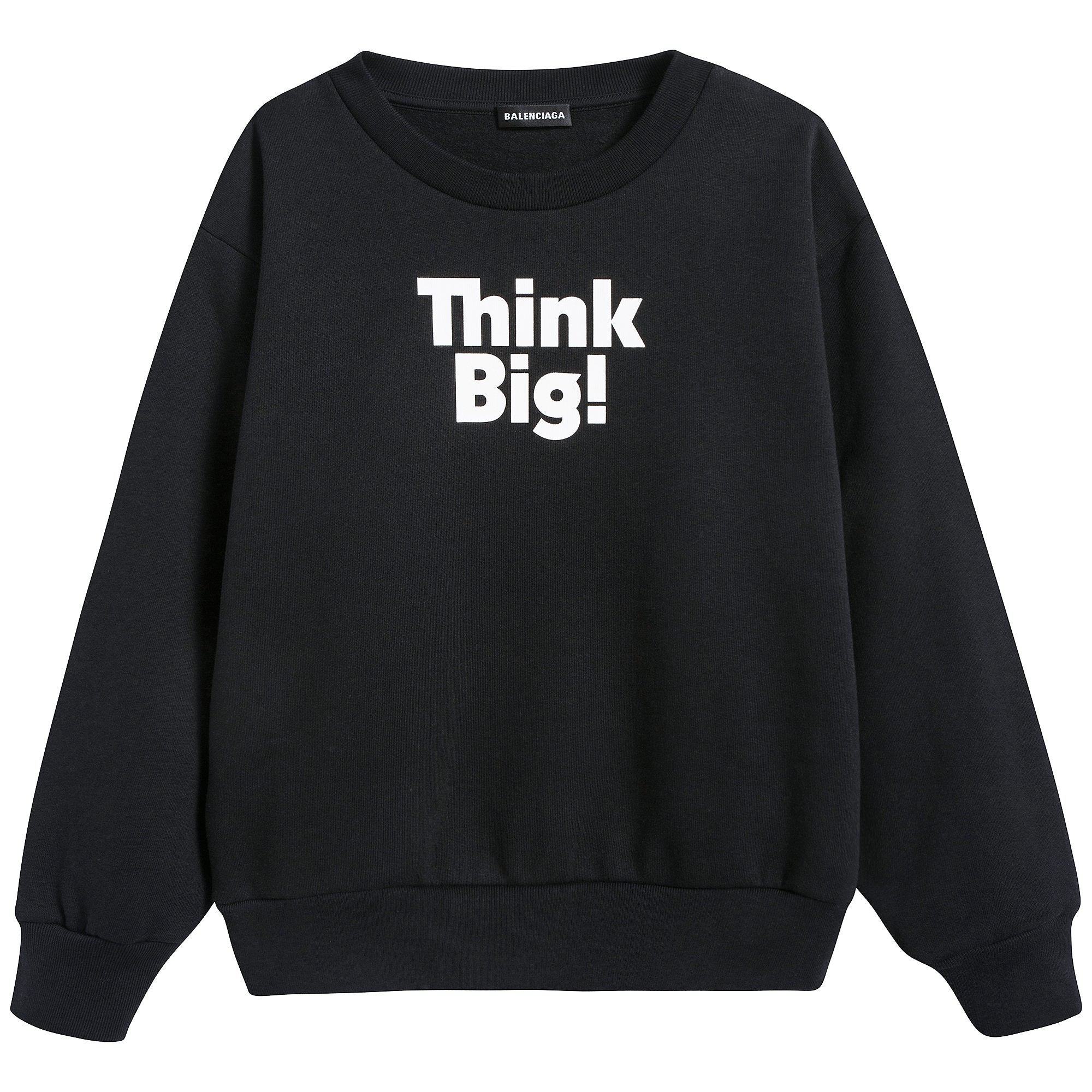 Boys Black "Think Big" Cotton Sweatshirt