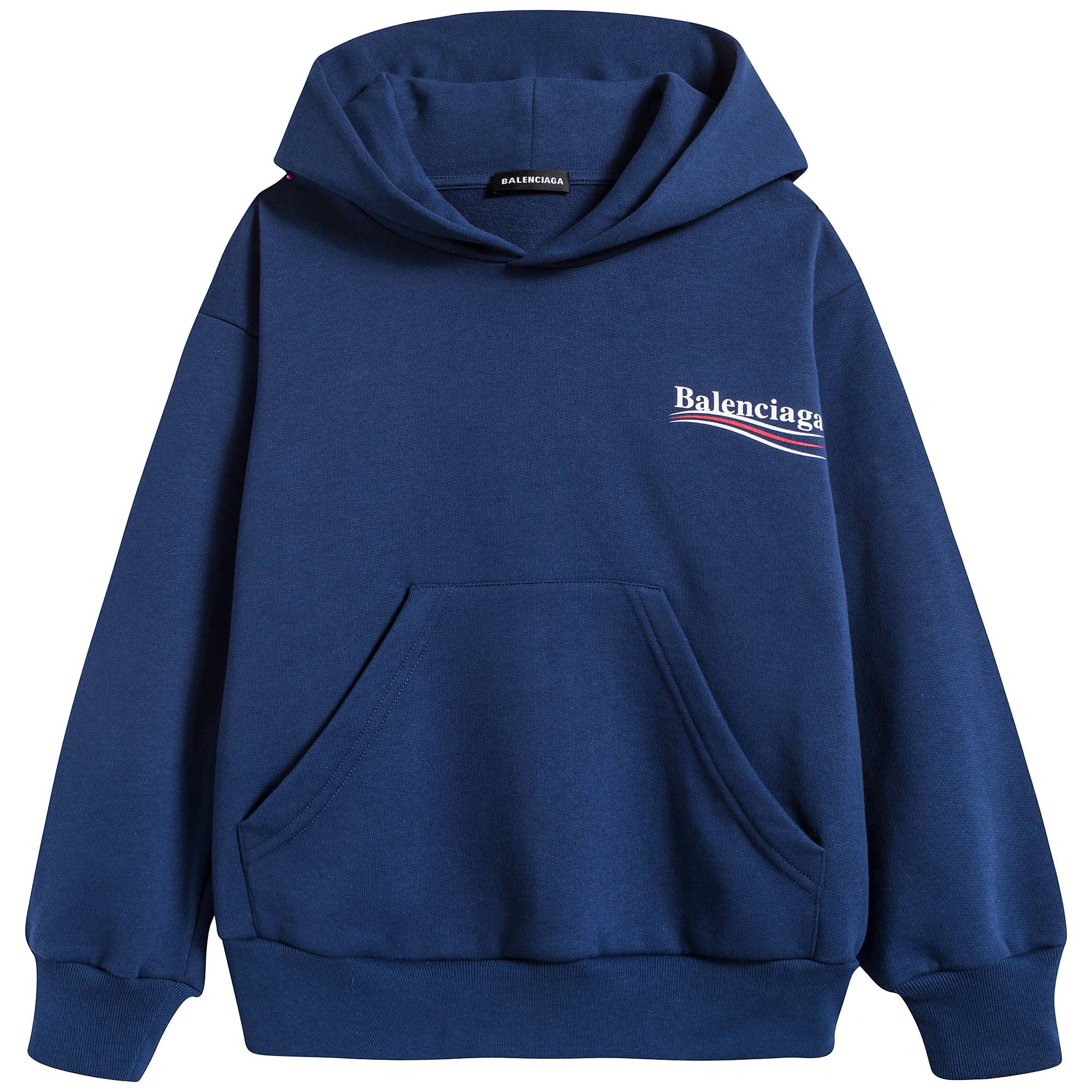 Boys Blue Logo Cotton Sweatshirt