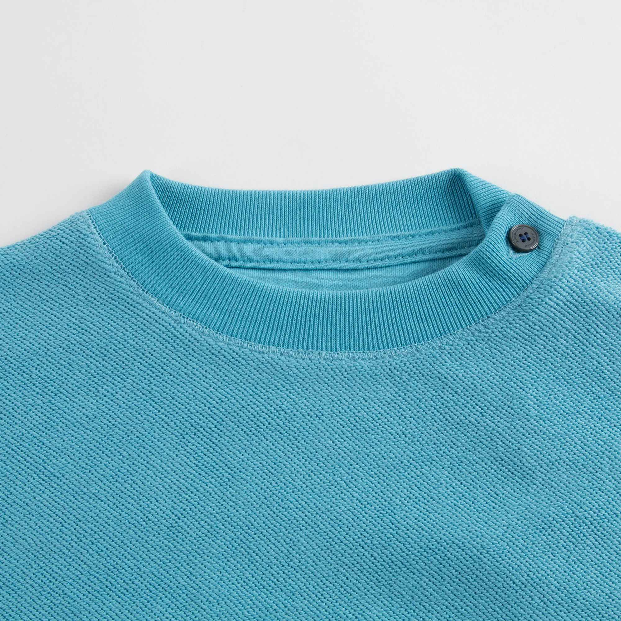 Baby Boys Bright Cyan Blue Cotton Sweatshirt