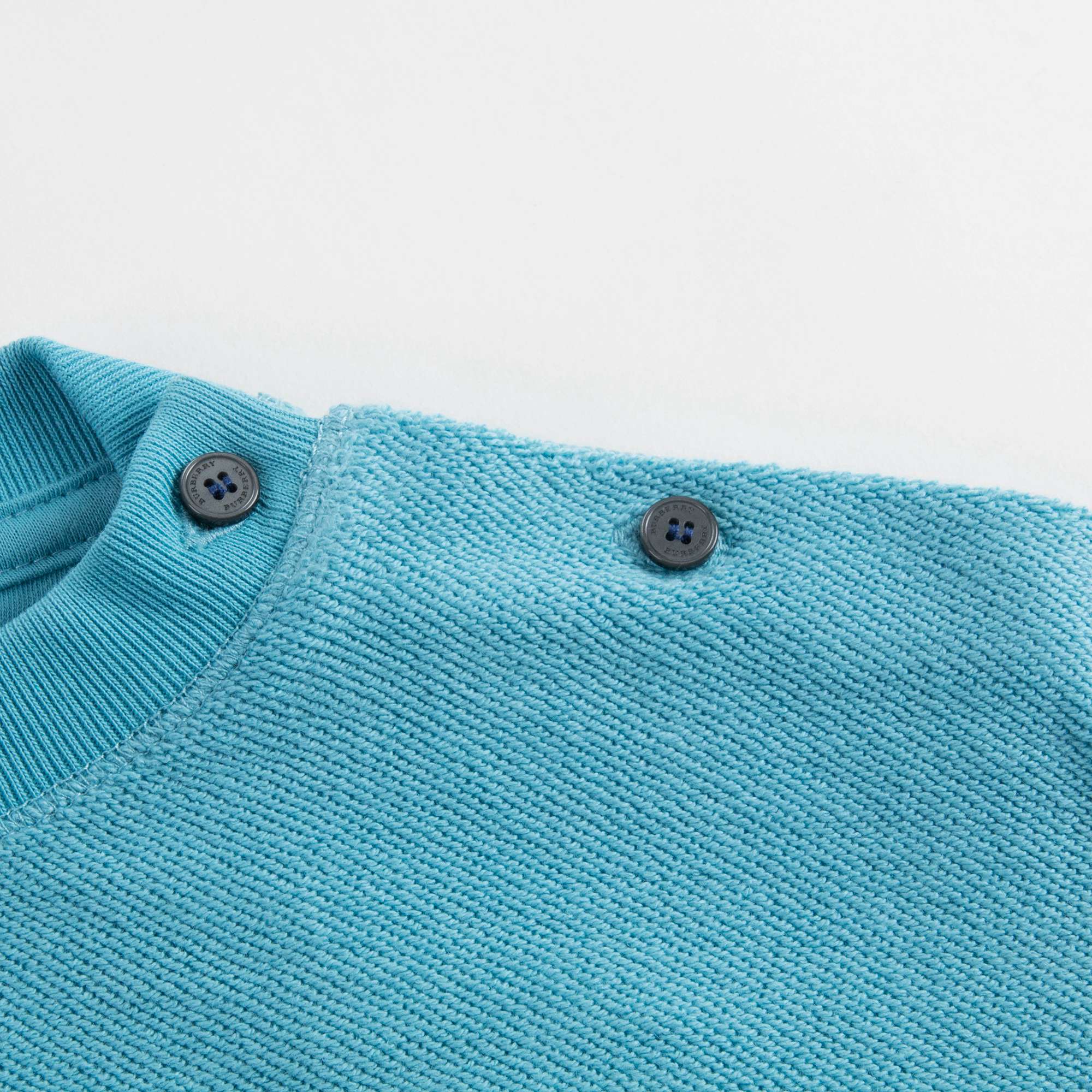 Baby Boys Bright Cyan Blue Cotton Sweatshirt