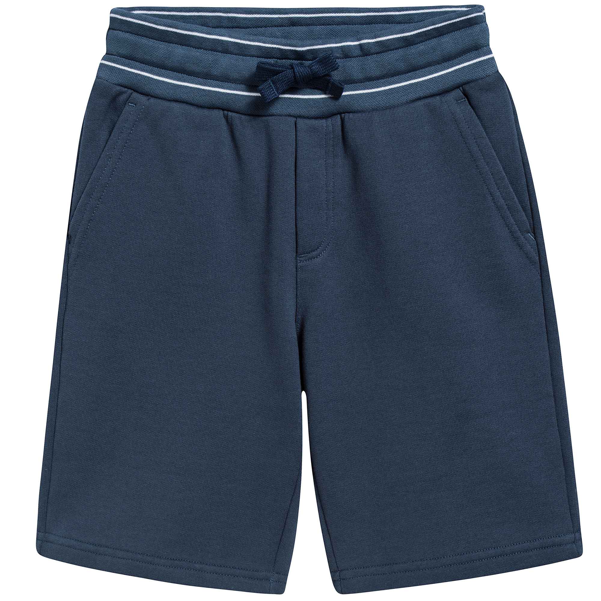 Boys Blue Logo Cotton Shorts