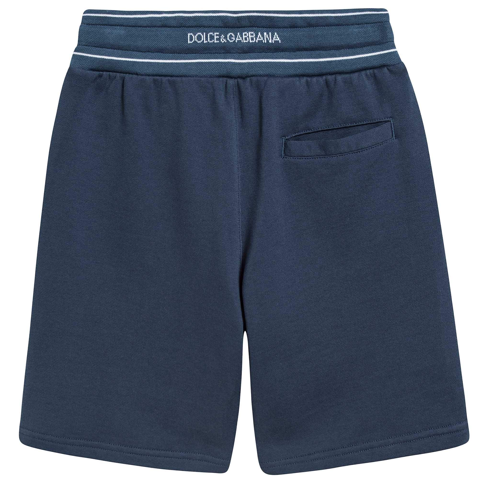 Boys Blue Logo Cotton Shorts