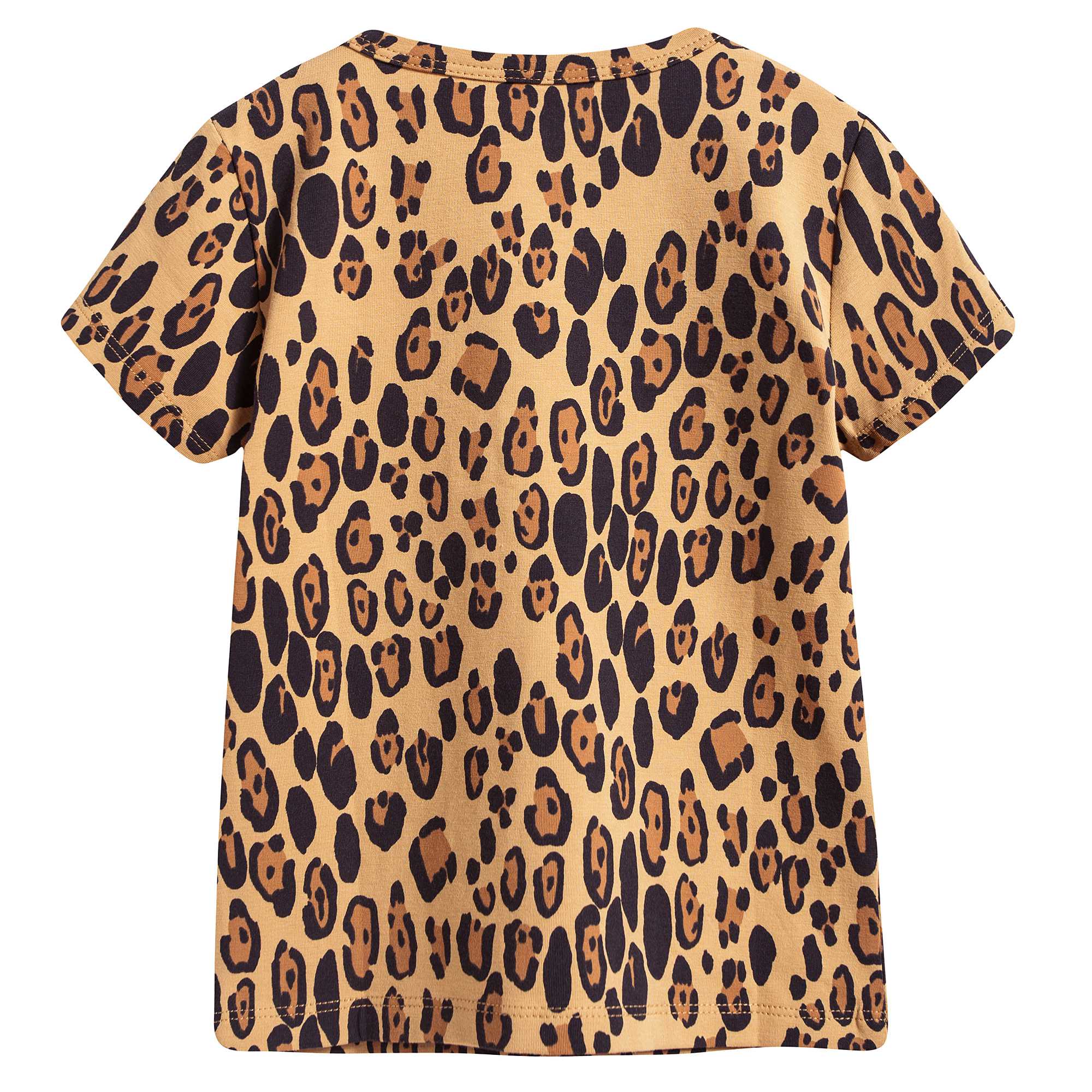 Boys & Girls Beige Basic Leopard T-shirt With Short Sleeves