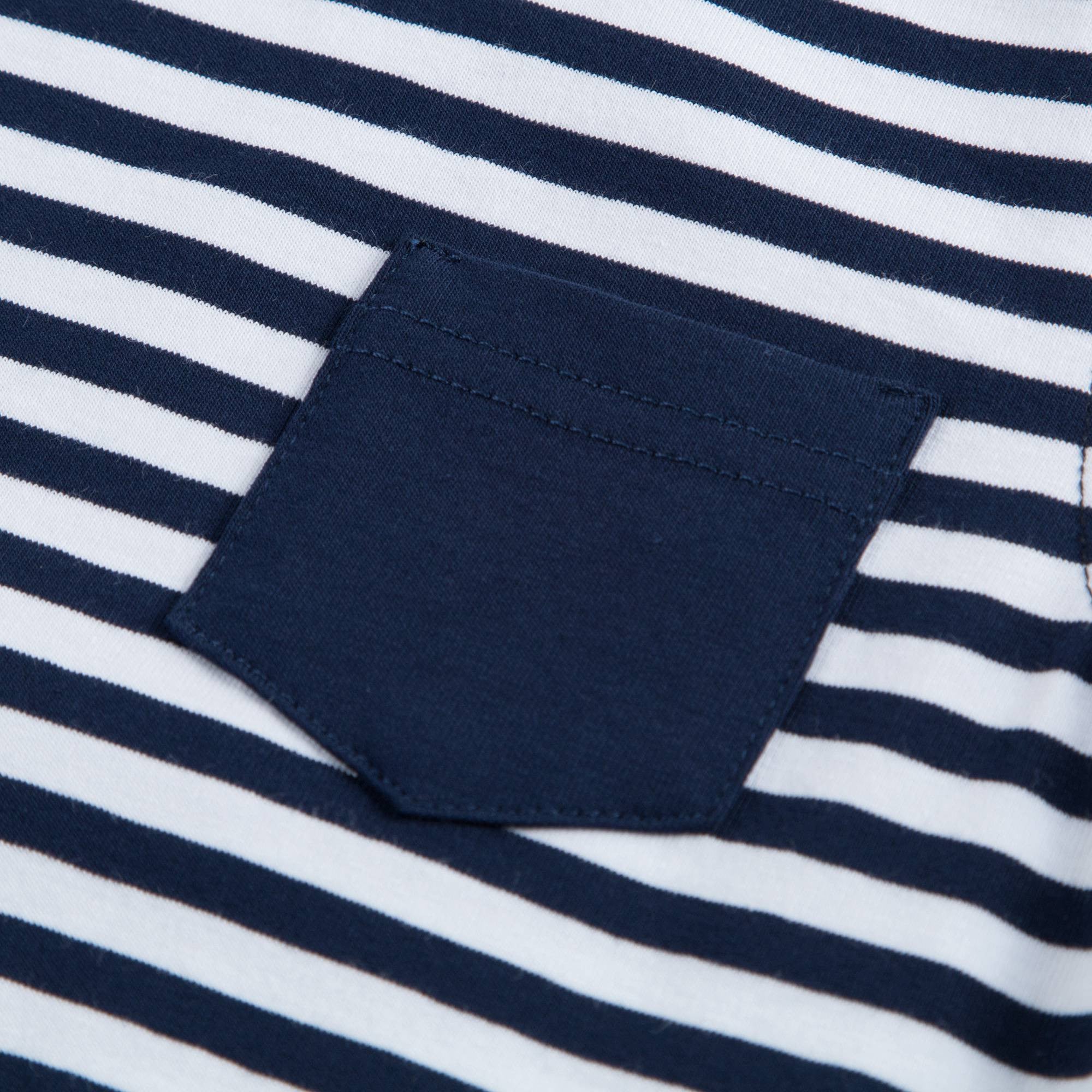 Boys White & Blue Striped T-shirt