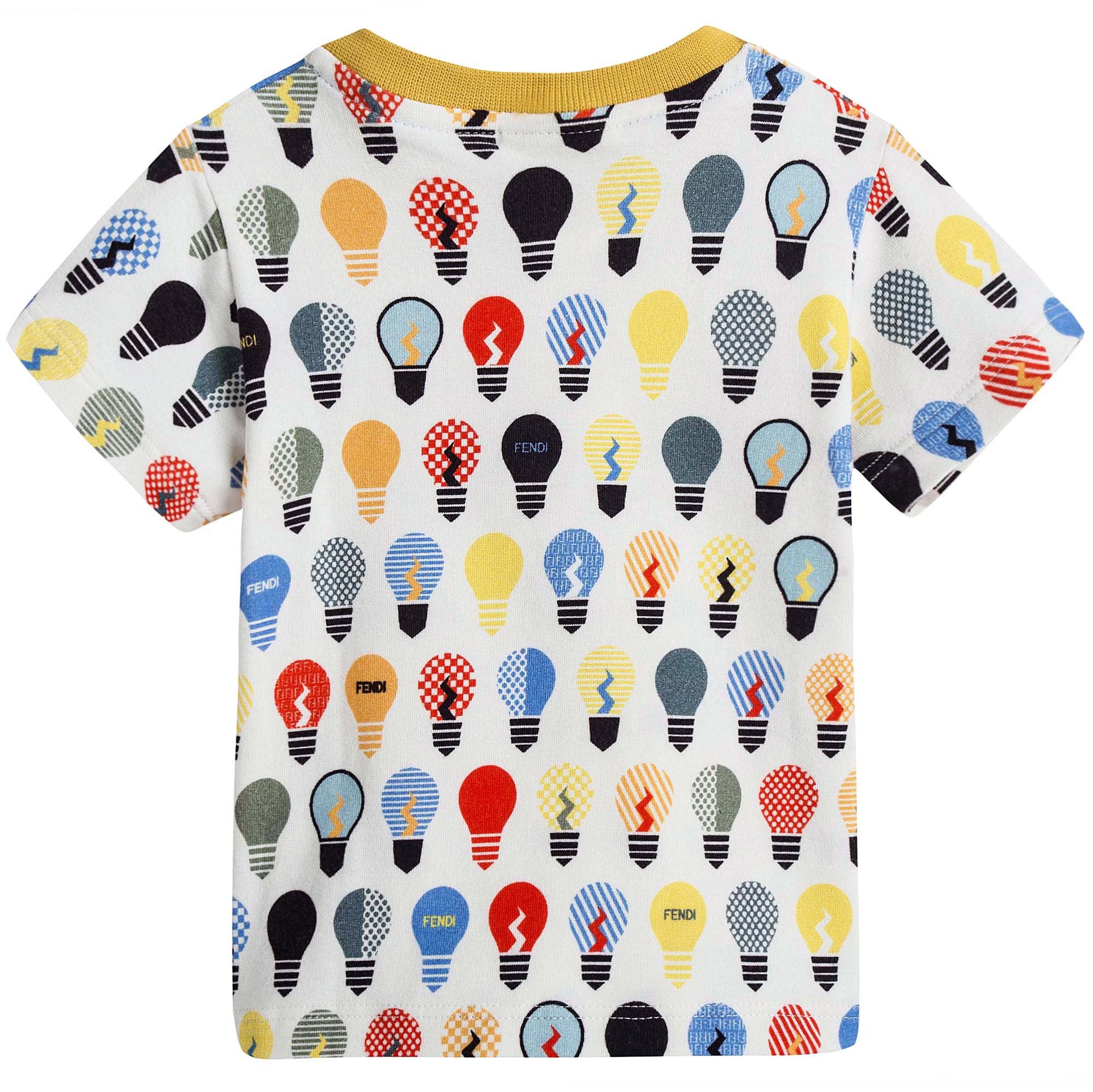 Baby Boys White T-Shirt With Multicolor Lightbulb Print - CÉMAROSE | Children's Fashion Store - 2