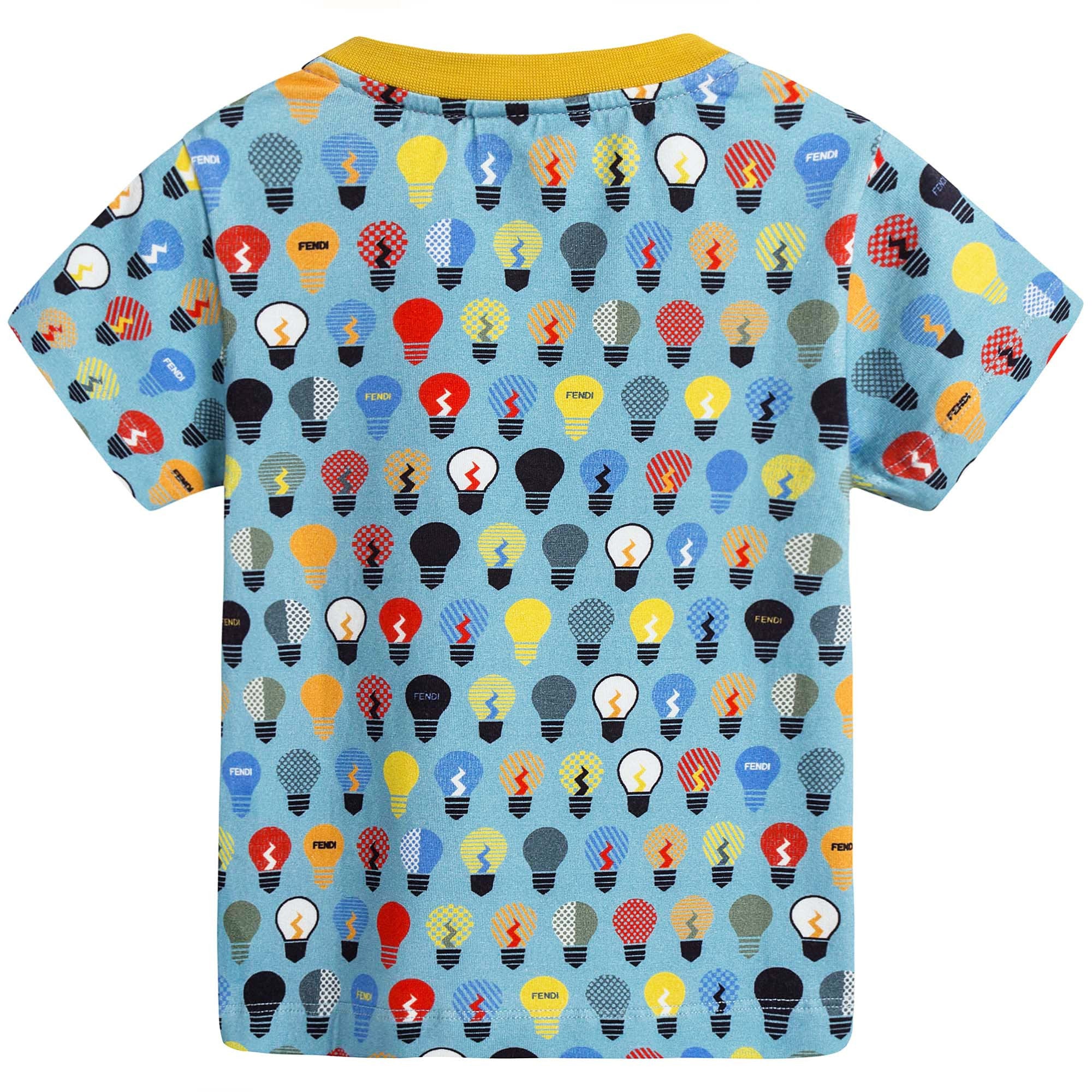 Boys Blue T-Shirt With Multicolor Lightbulb Print - CÉMAROSE | Children's Fashion Store - 2