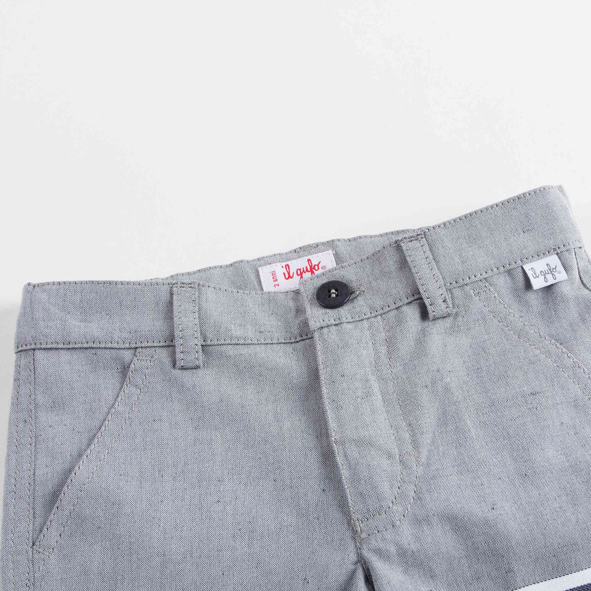 Boys Grey  Shorts with Stripes At The Bottom