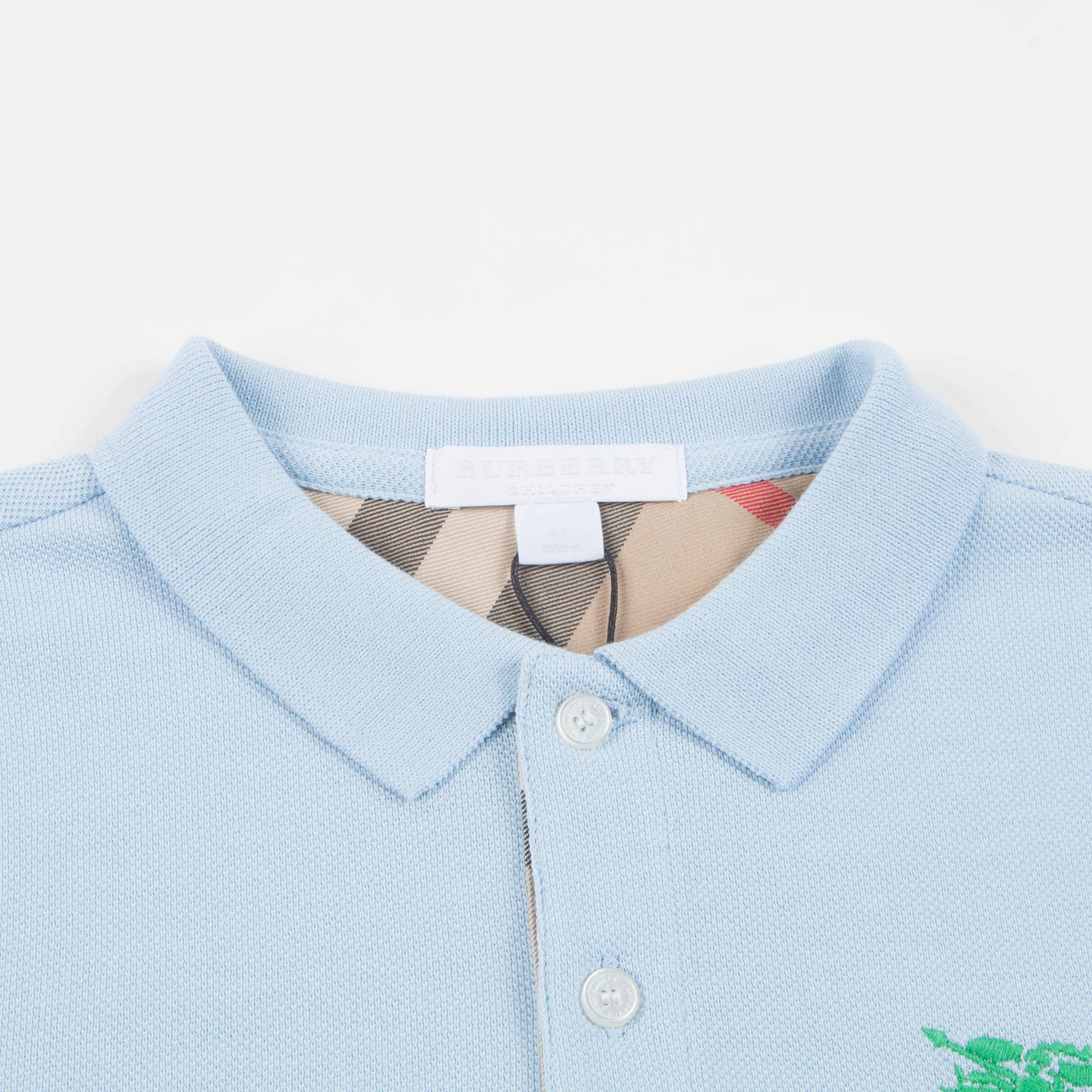 Boys Sky Blue Cotton Polo Shirt