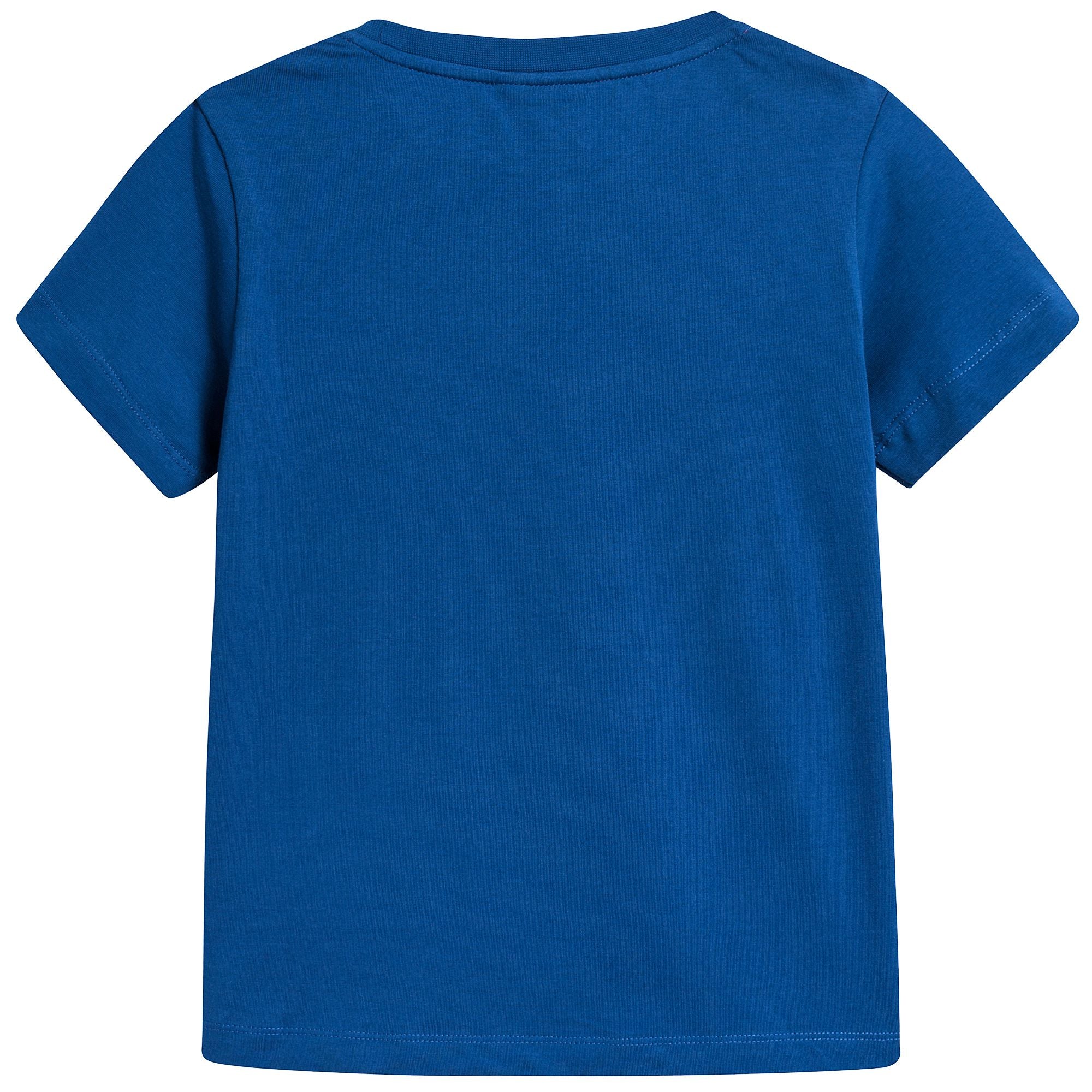 Boys Blue Printed Cotton T-shirt