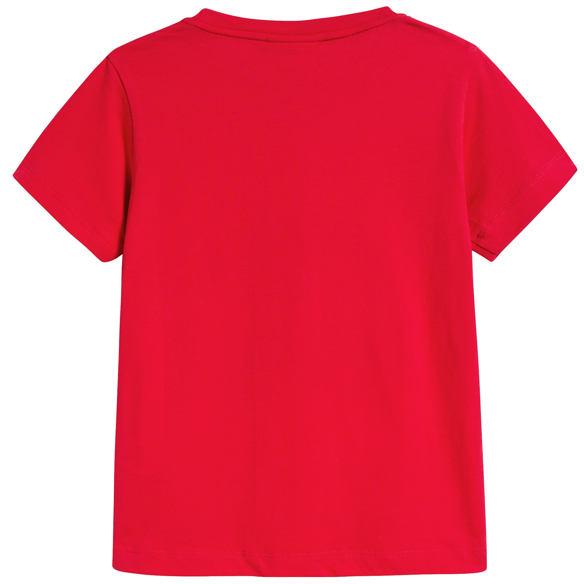 Boys Red Printed Cotton T-shirt