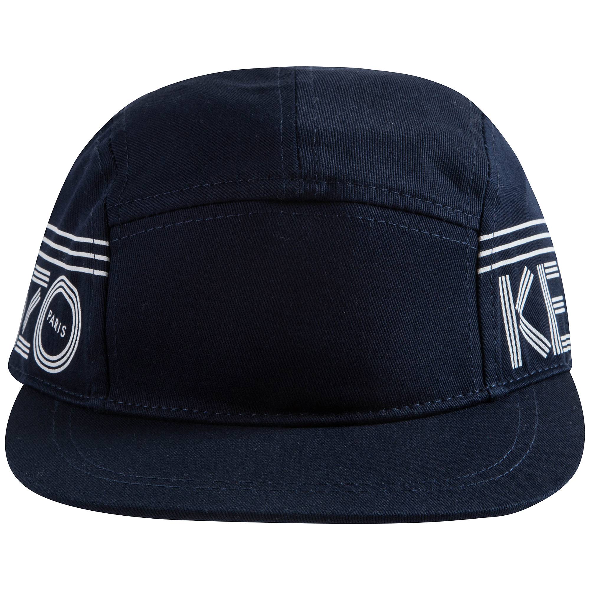 Boys Black Logo Cotton Hat