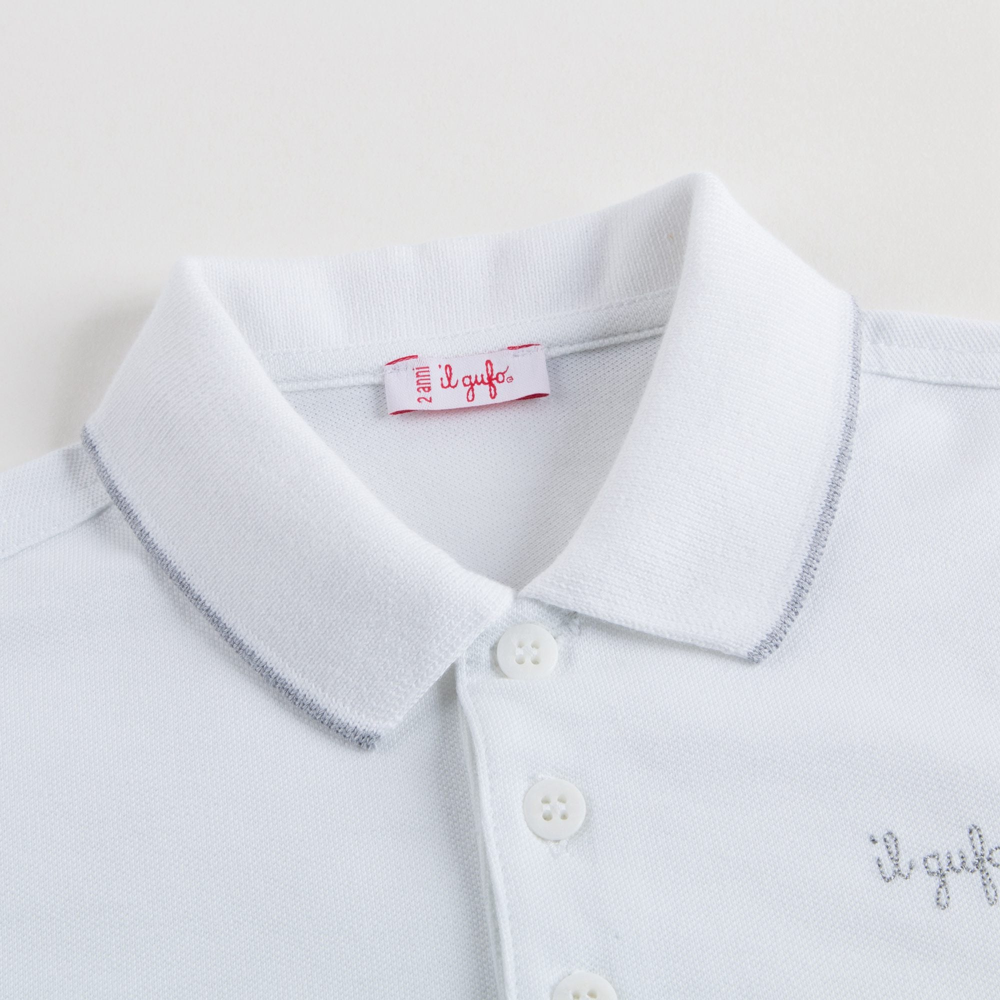 Boys White Cotton Polo Shirt