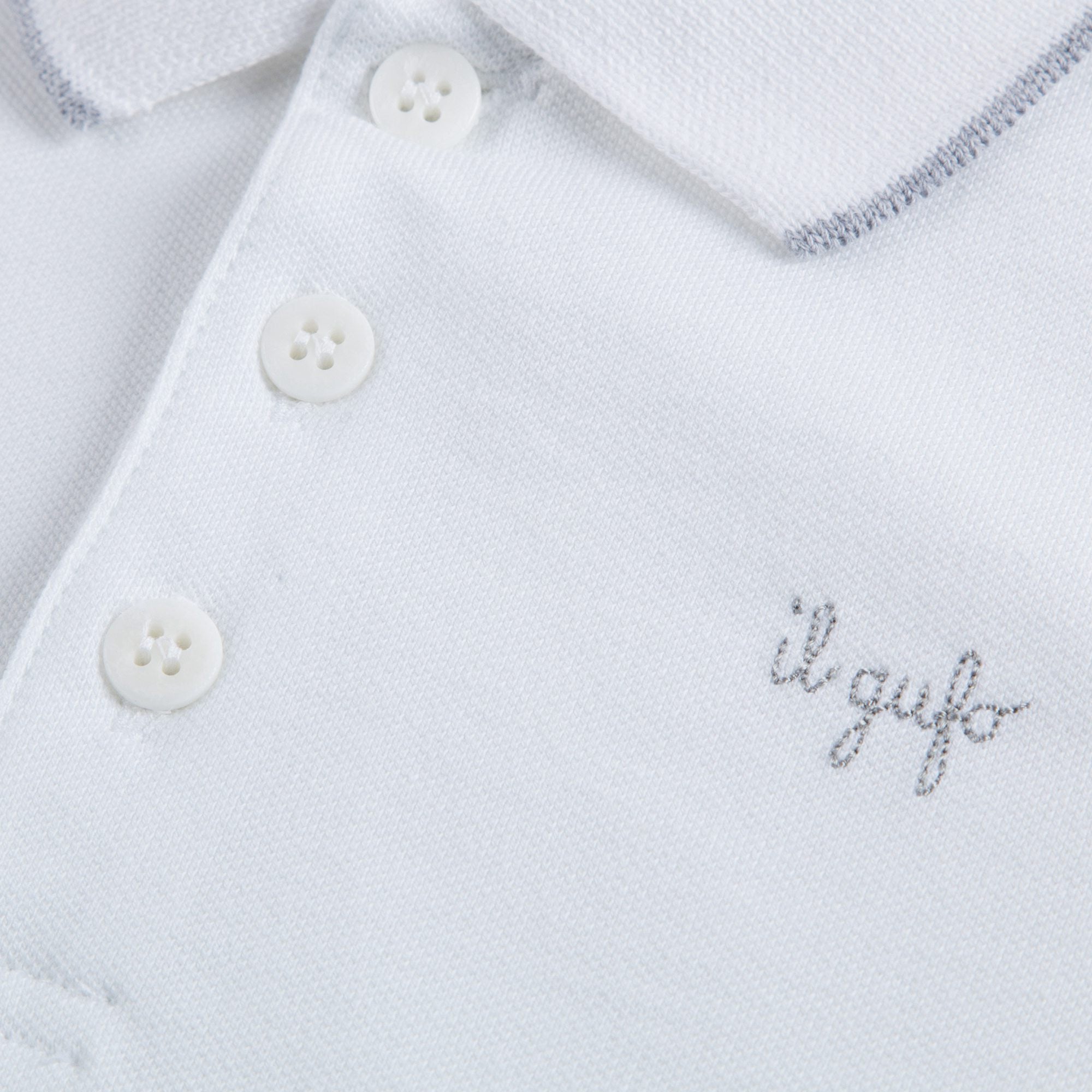 Boys White Cotton Polo Shirt