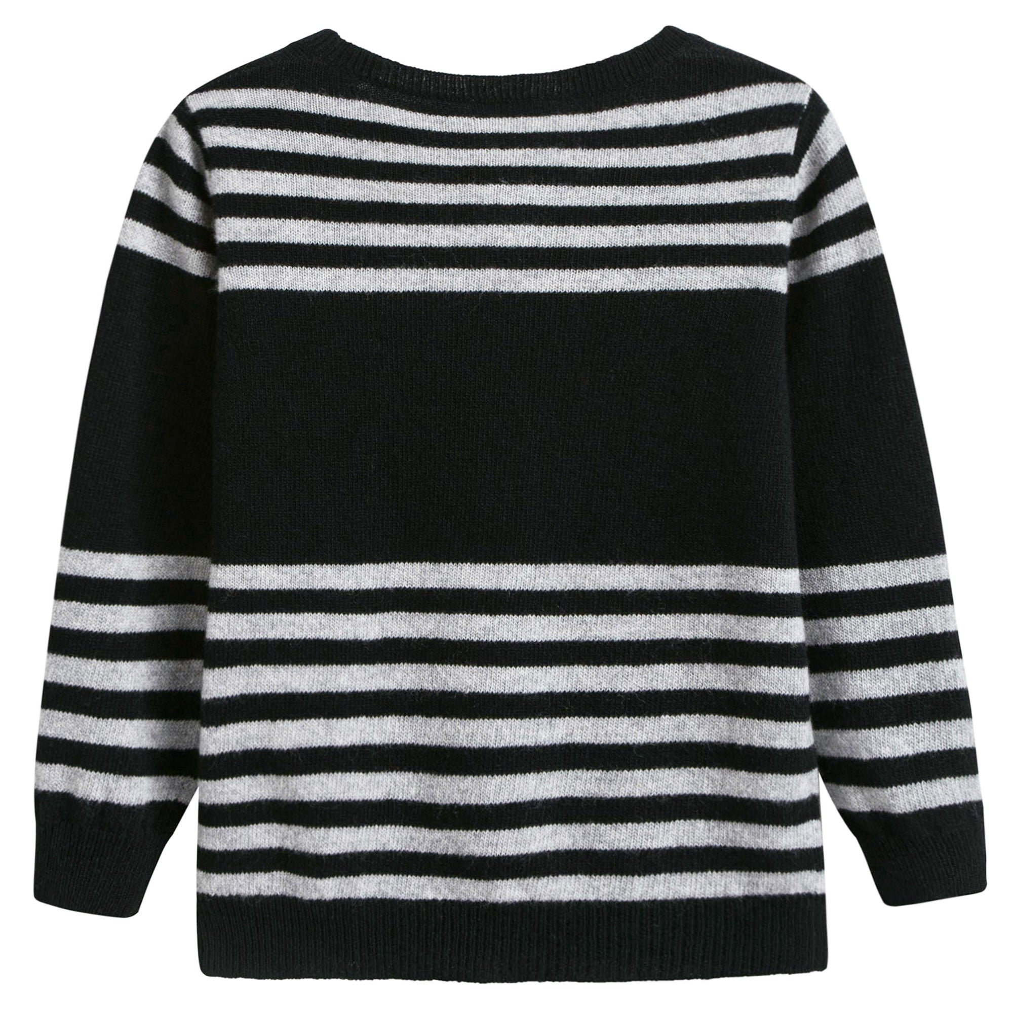 Boys Black Striped Wool Sweater