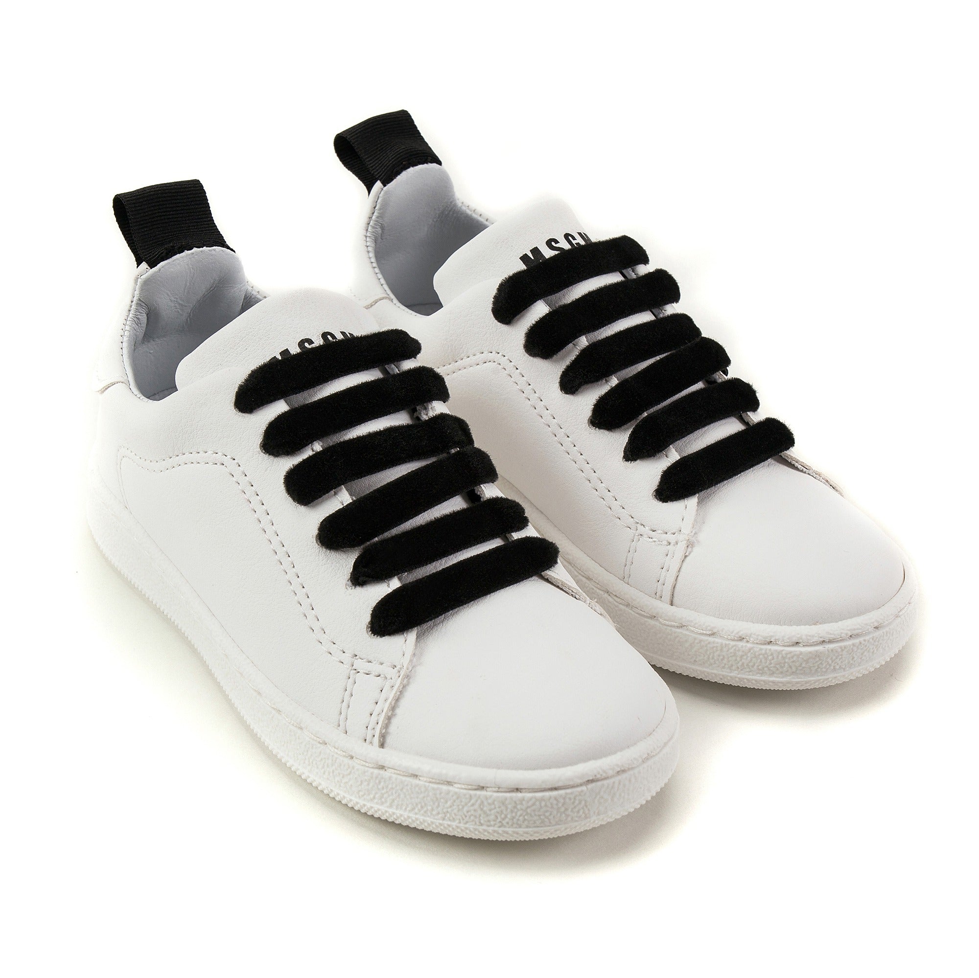 Boys & Girls White Leather Logo Trainers