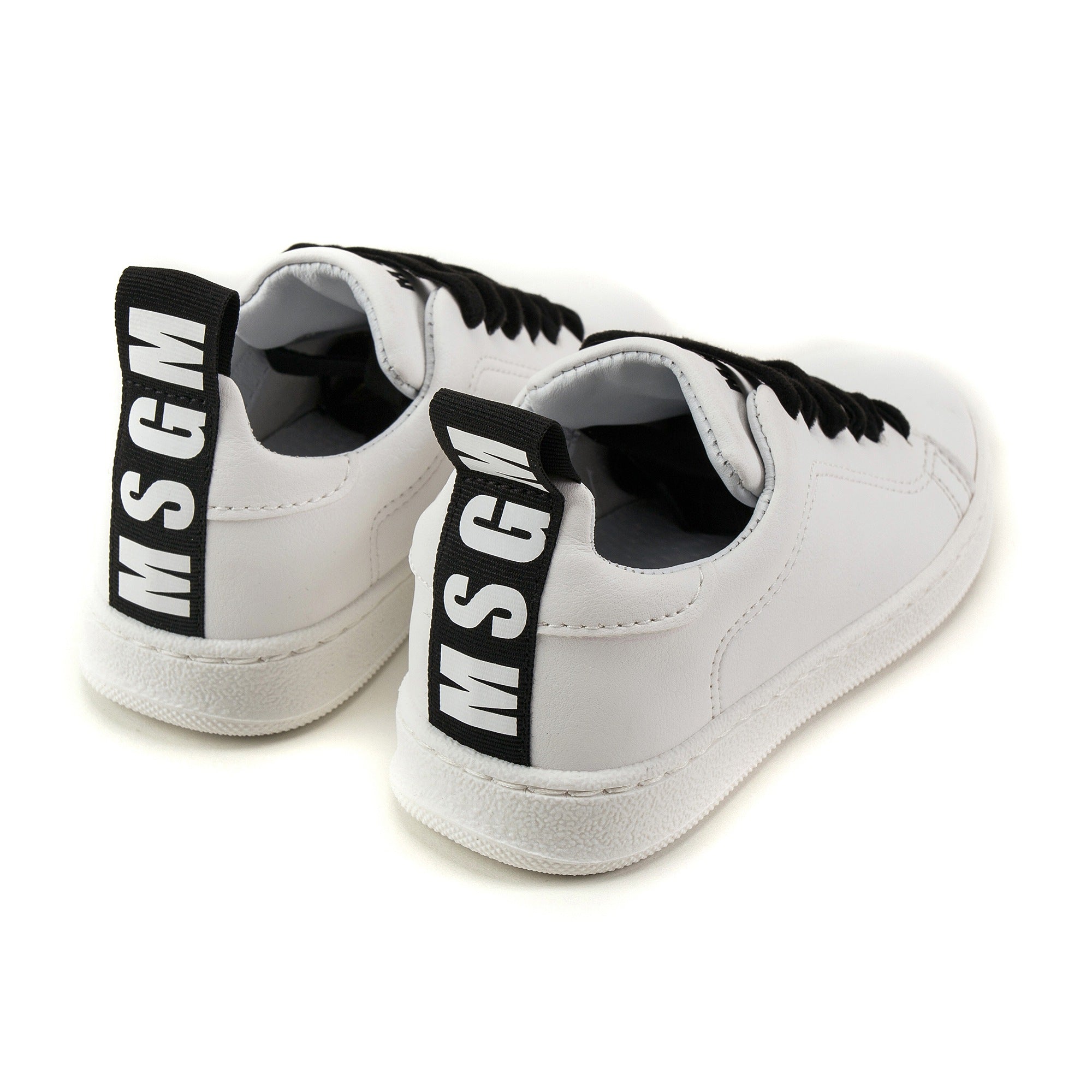 Boys & Girls White Leather Logo Trainers