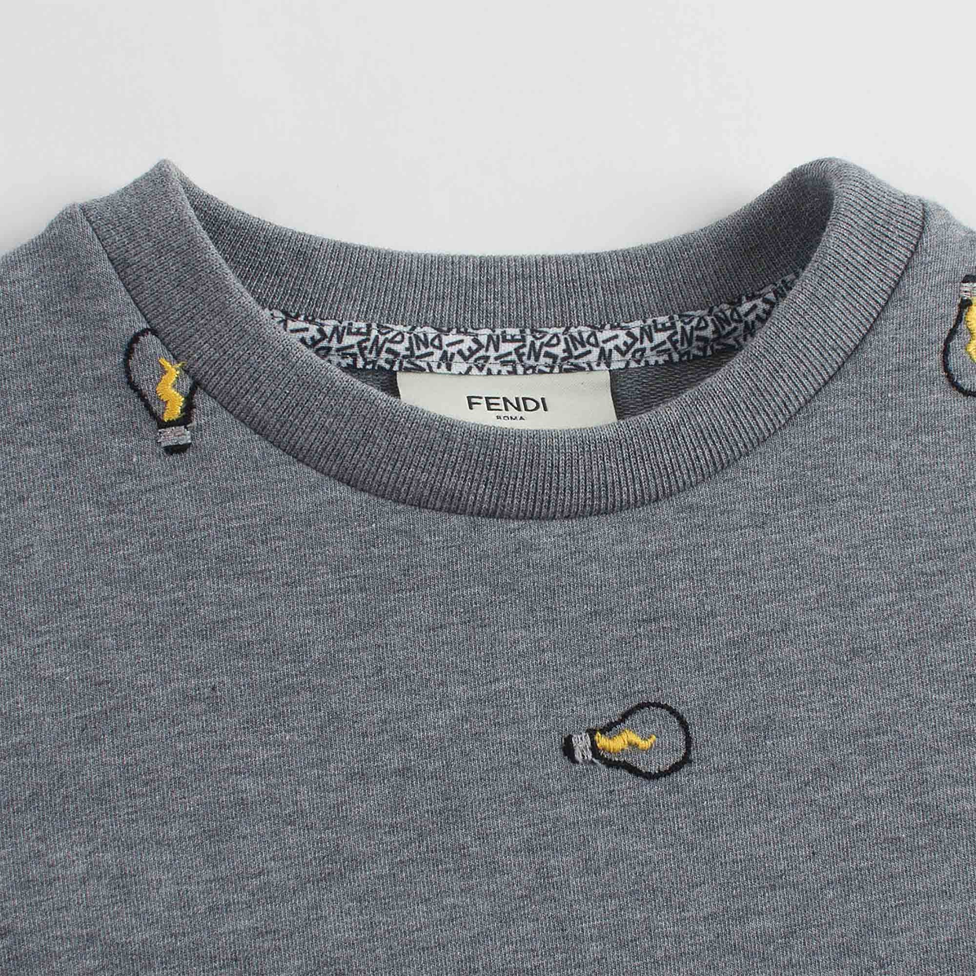 Boys Dark Grey Embroidered Lightbulb Sweatshirt - CÉMAROSE | Children's Fashion Store - 7