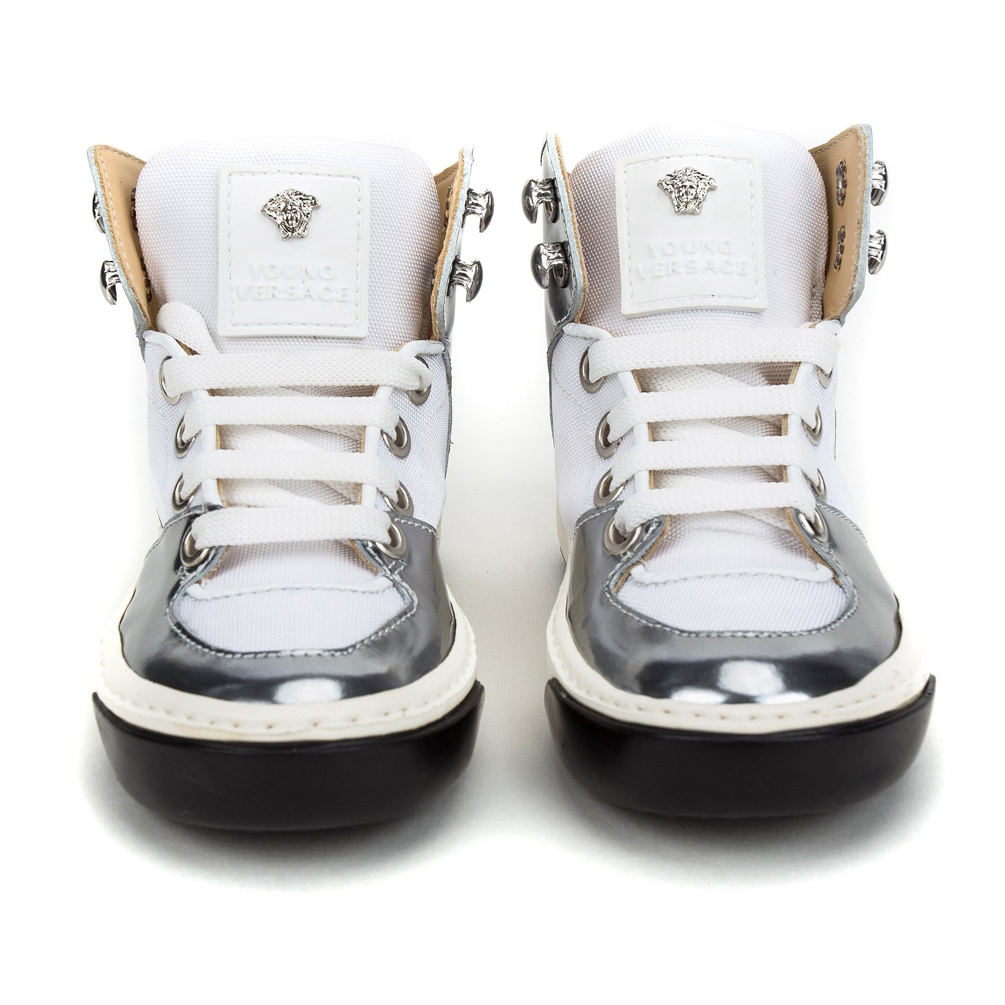 Boys White&Silver Surface High Top Shoe