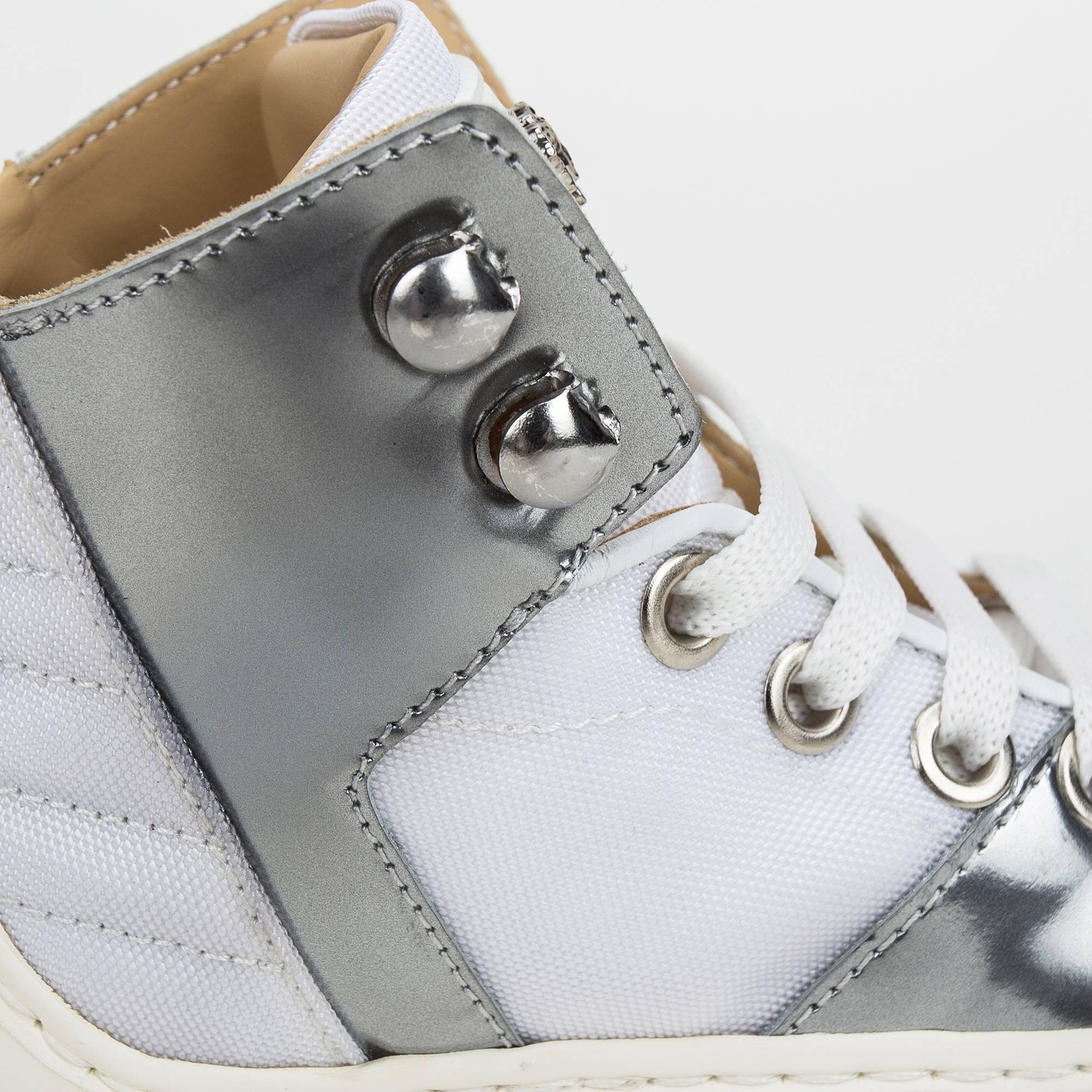 Boys White&Silver Surface High Top Shoe