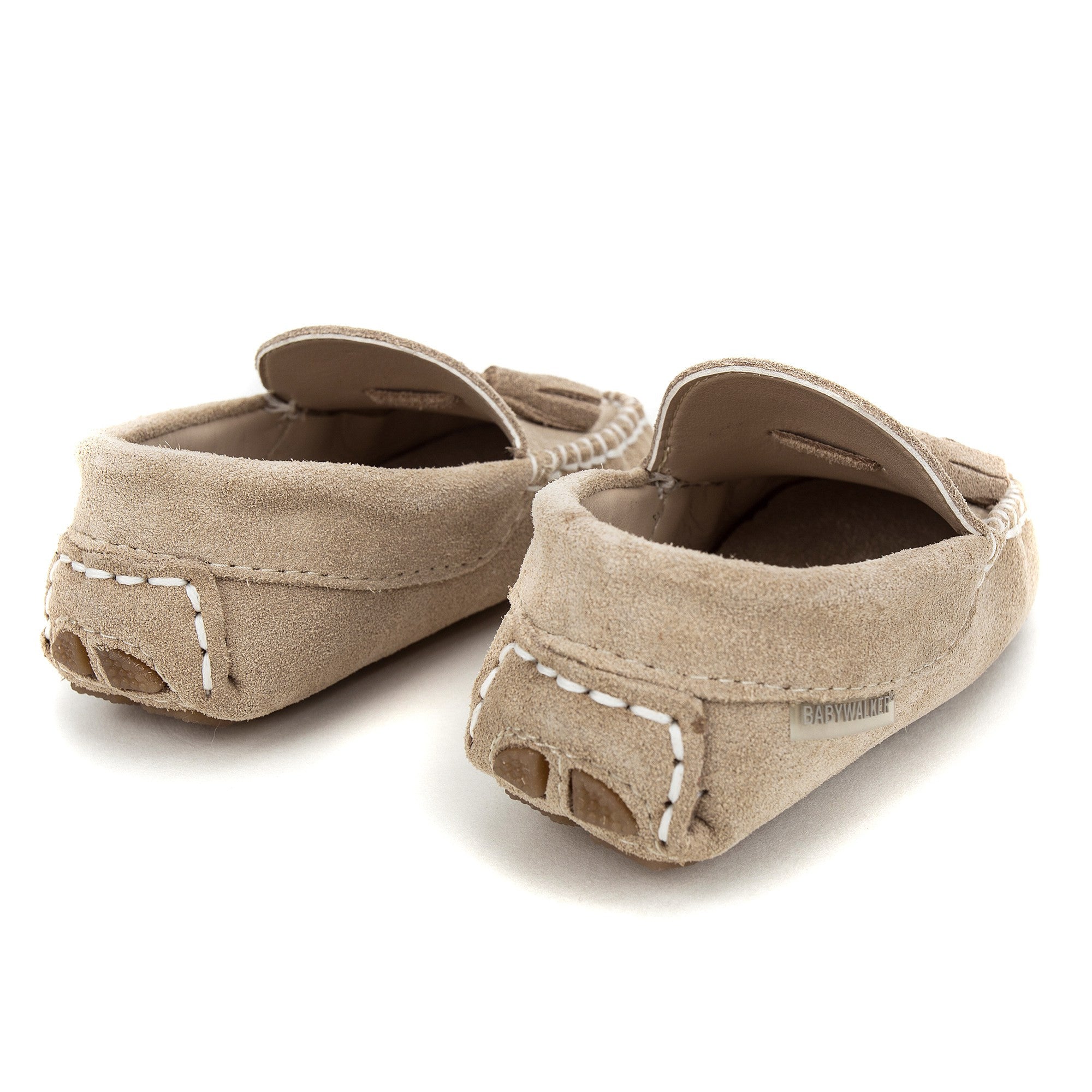 Boys Beige Suede Leather Tasselled Loafers