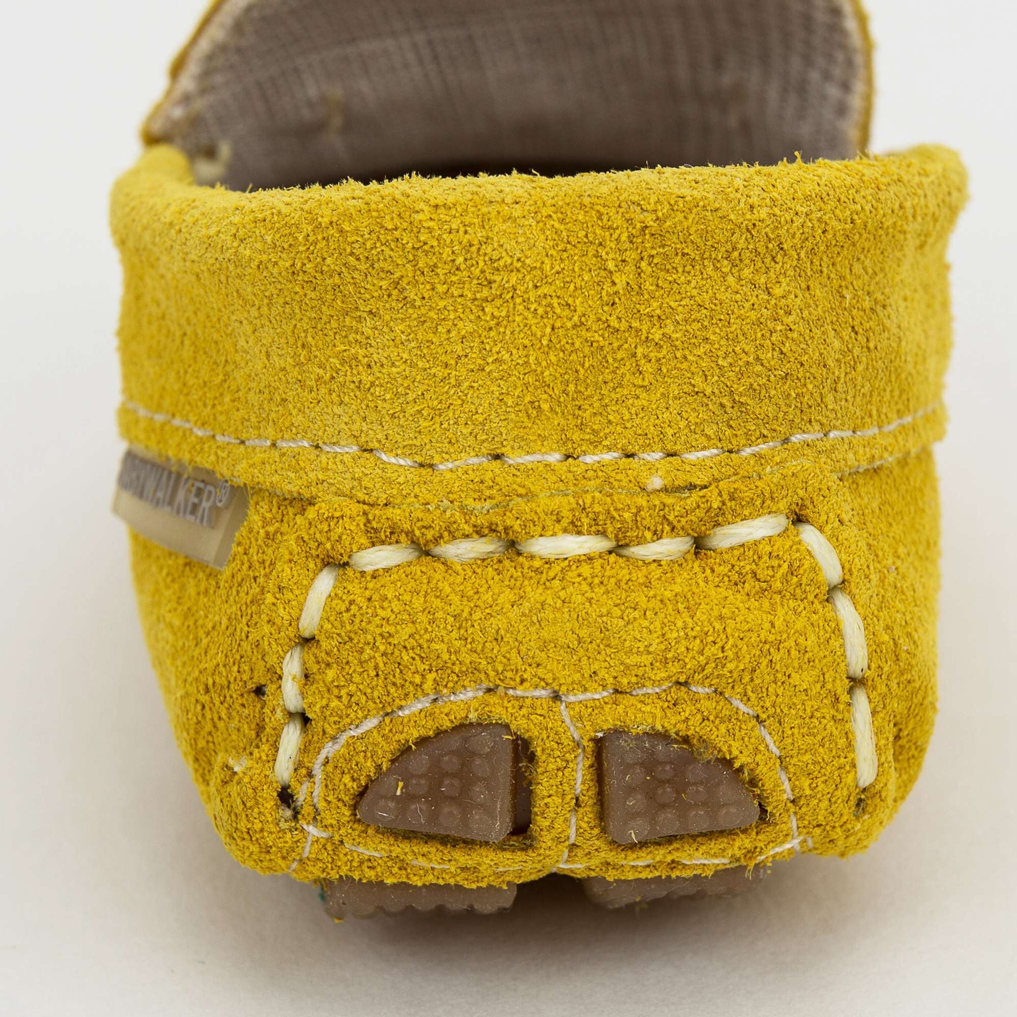 Boys Yellow Metallic Buckle Emellished Suede Leather Loafers