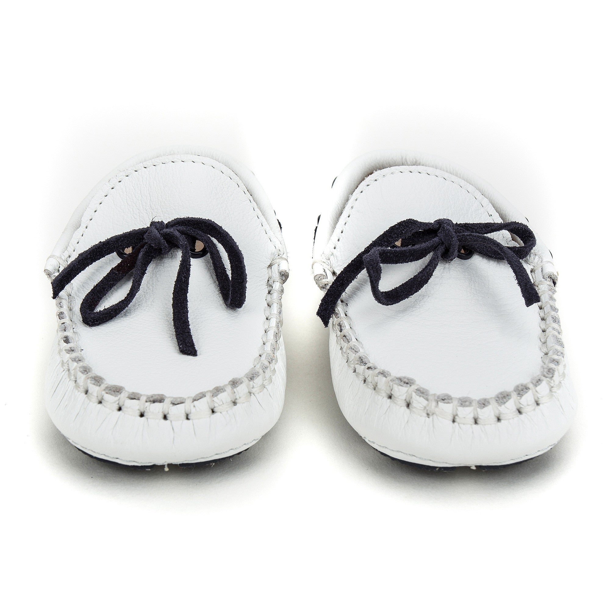 Boys White Suede Lace-up Leather Loafers