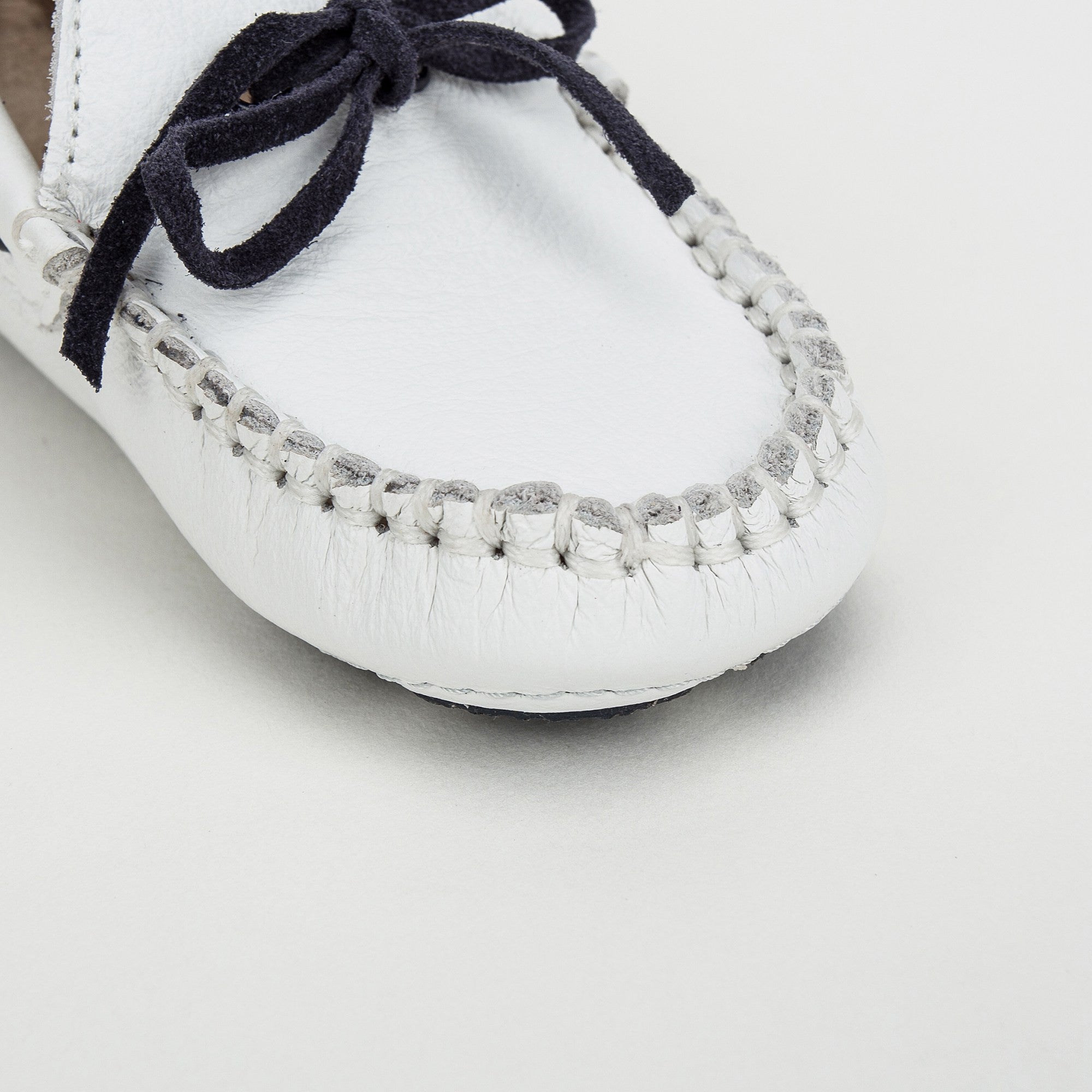 Boys White Suede Lace-up Leather Loafers