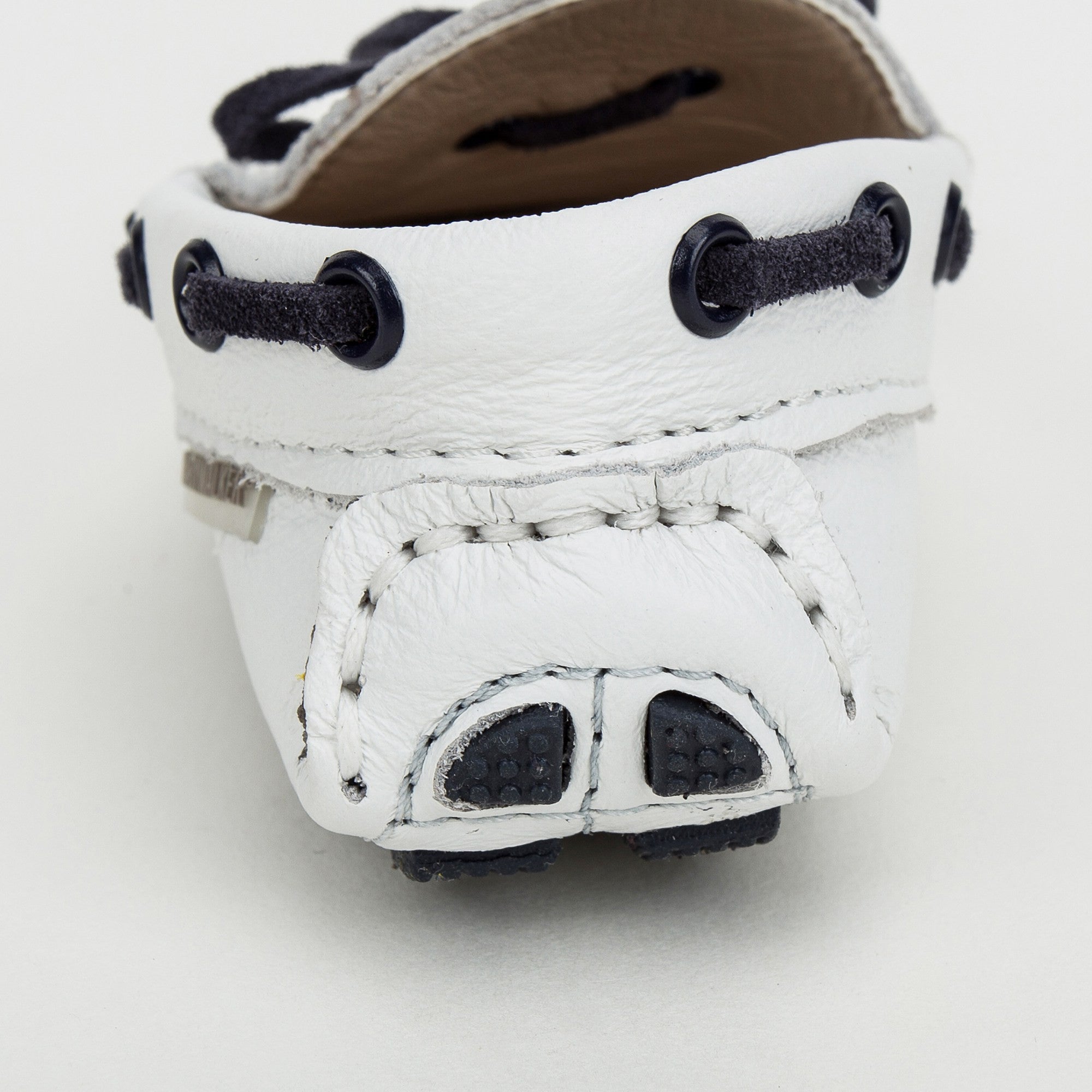 Boys White Suede Lace-up Leather Loafers