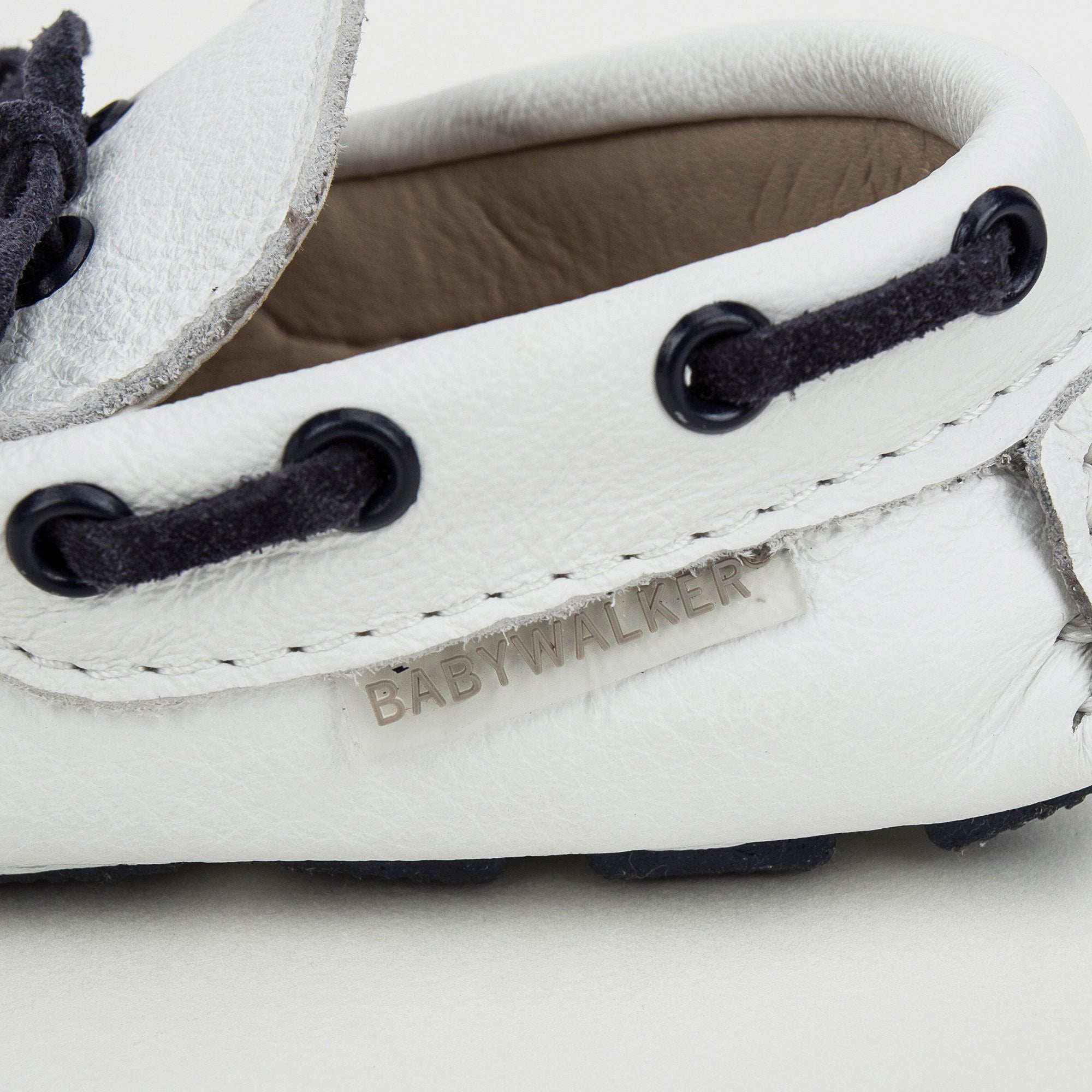 Boys White Suede Lace-up Leather Loafers